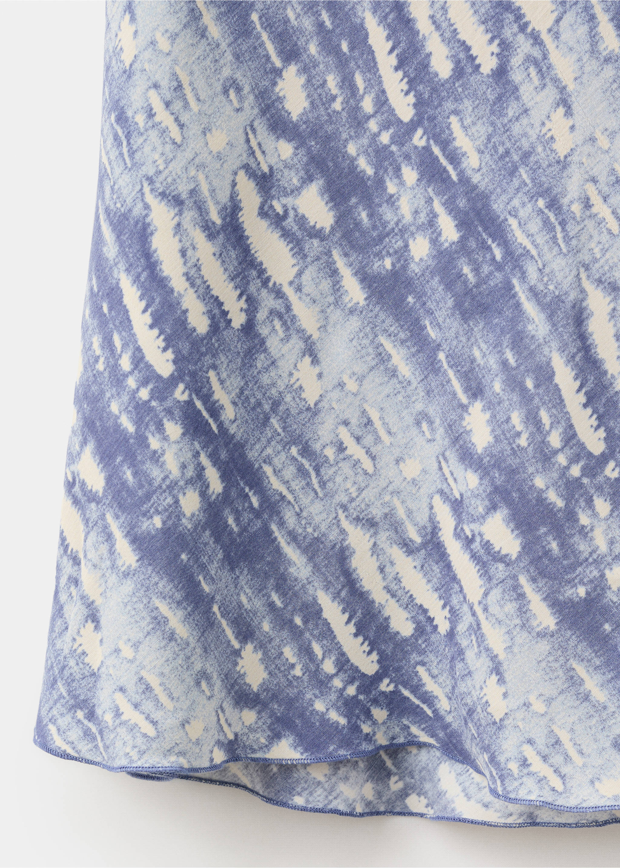 Printed long skirt - Details of the article 0, Blue. Ref: 27085979-00.