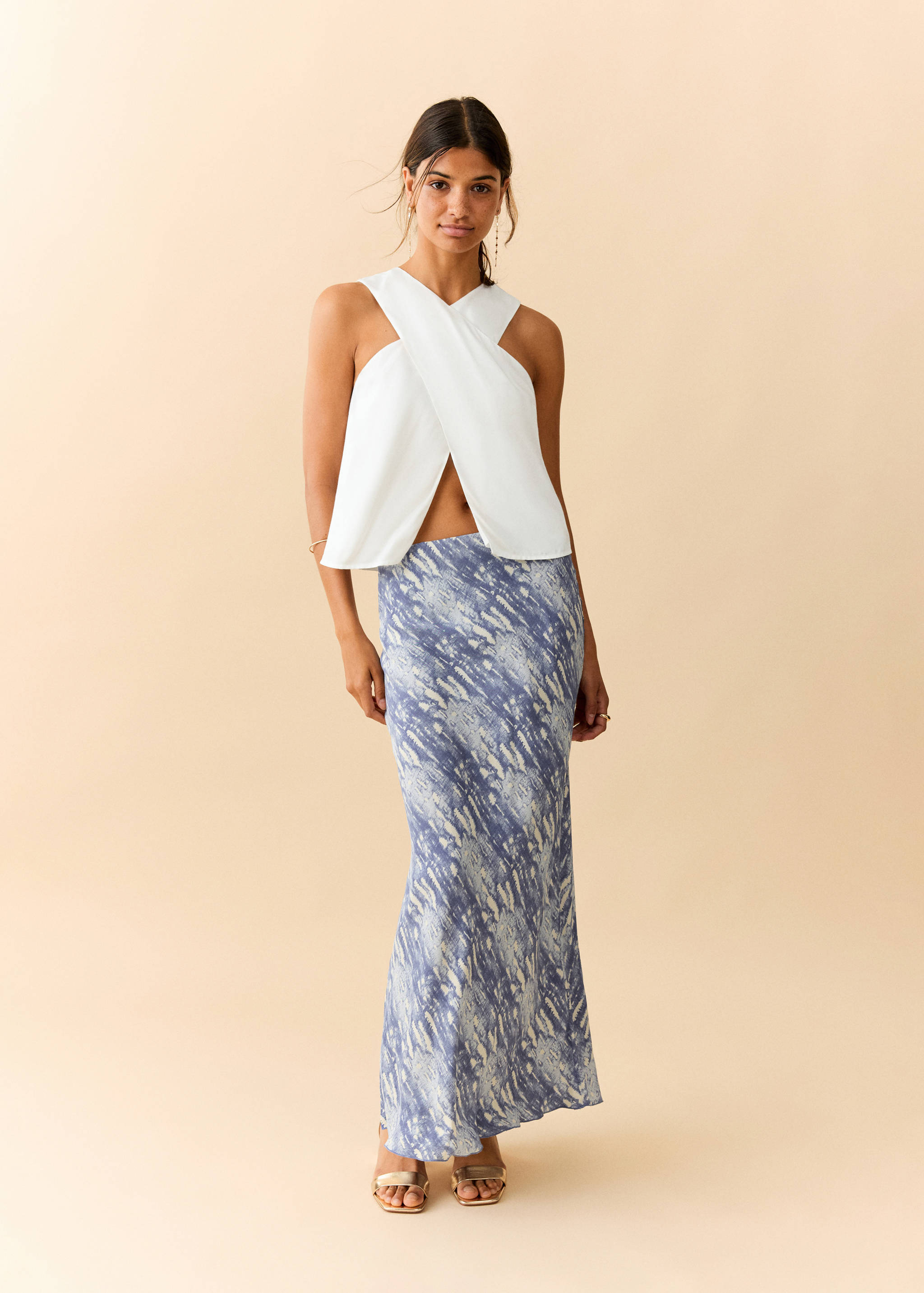 Printed long skirt - General plane
