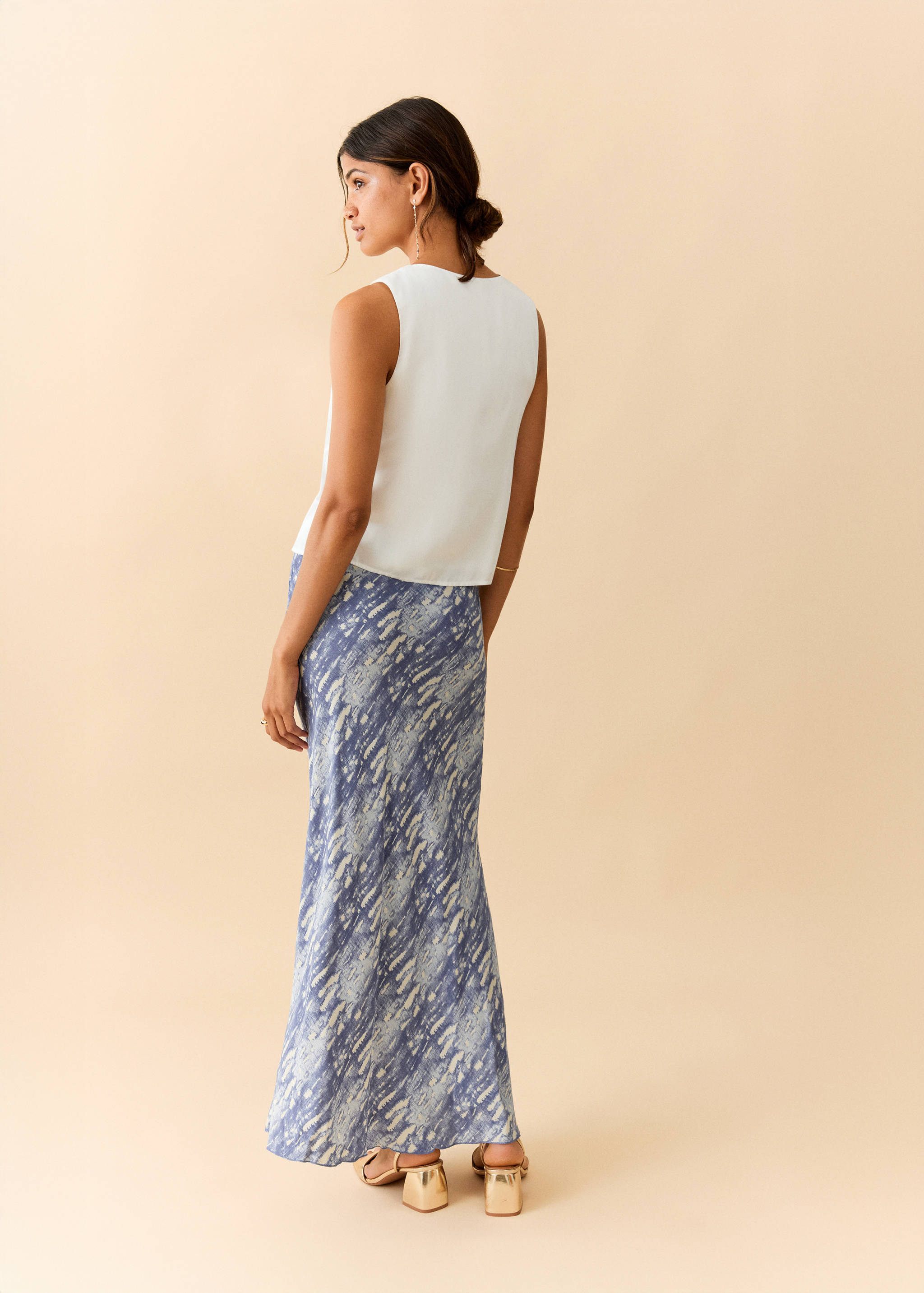 Printed long skirt - Reverse of the article
