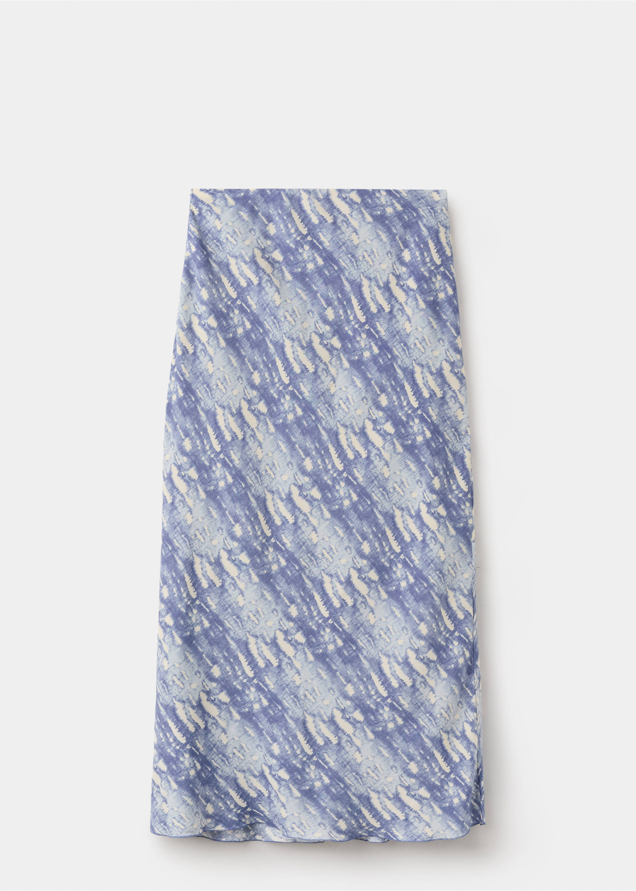 Printed long skirt - Article without model, Blue. Ref: 27085979-00.