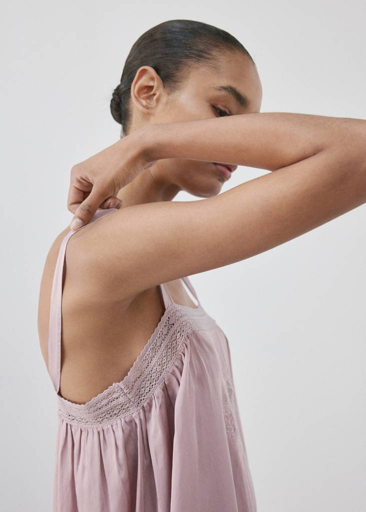 Nightdress with cut-out details — Purple