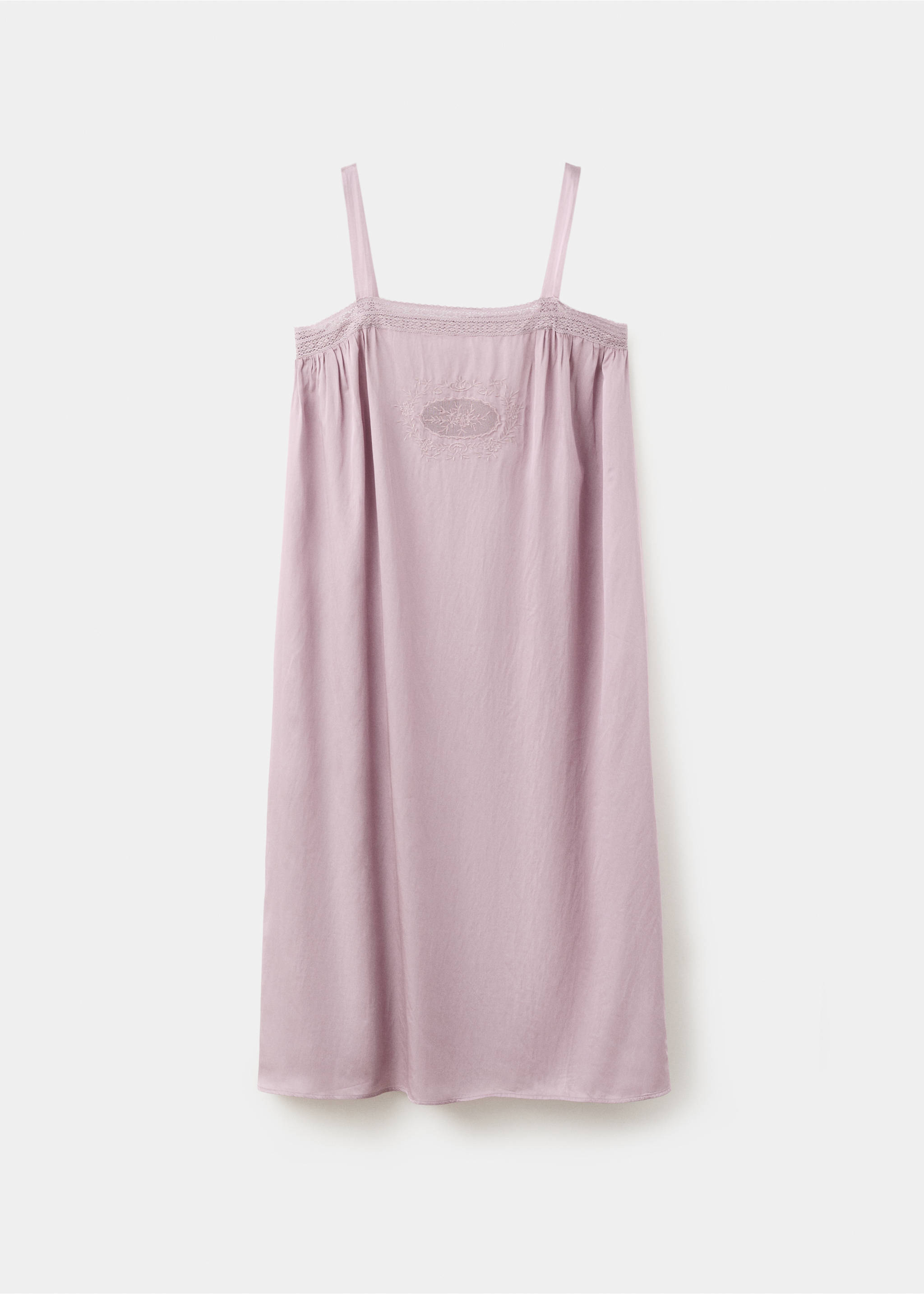 Chemise de nuit détails ajourés - Article sans modèle, Violet. Ref: 27085980-00.