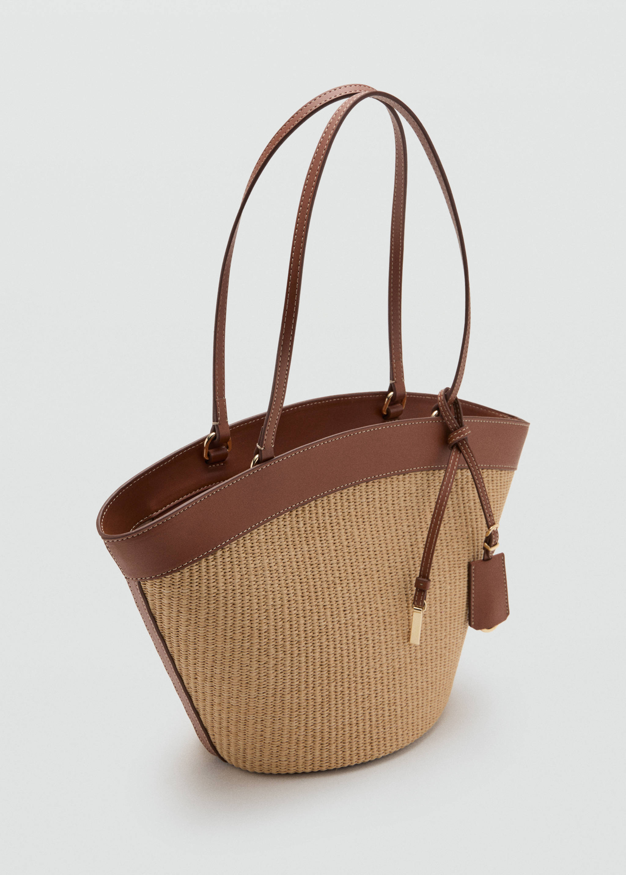 Contrast canvas shopper bag - Medium plane