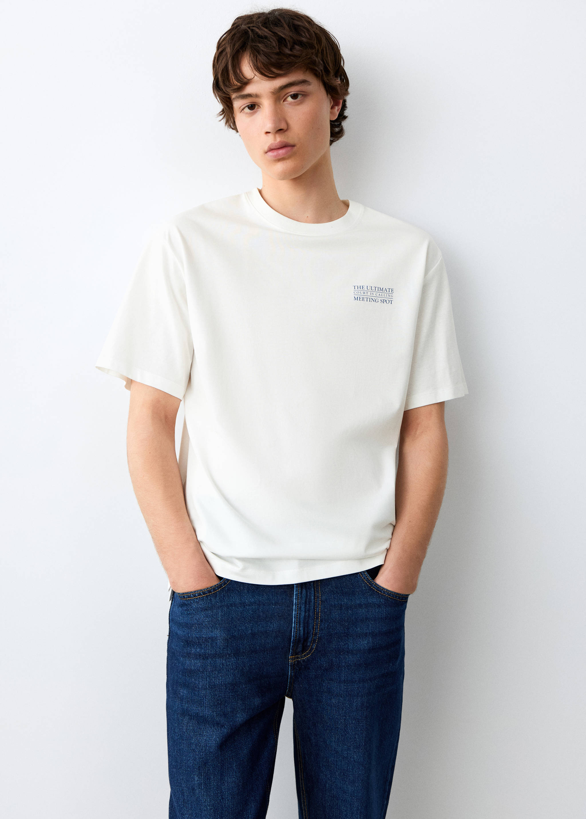 Camiseta algodón estampada - Plano medio