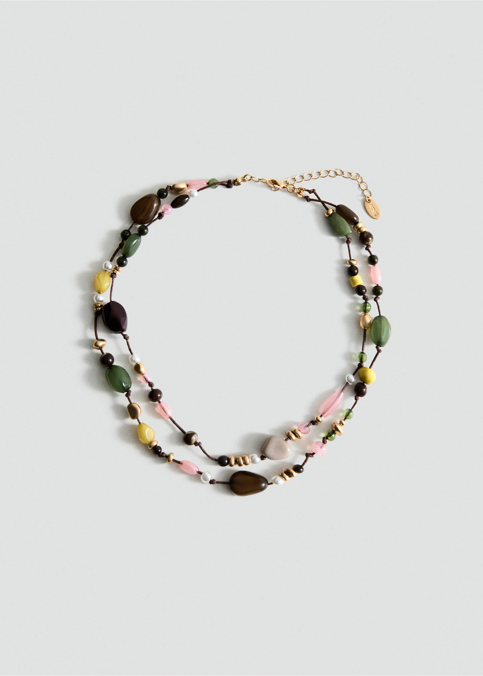 Double beaded necklace - Article without model, Pastel Green. Ref: 27085985-00.