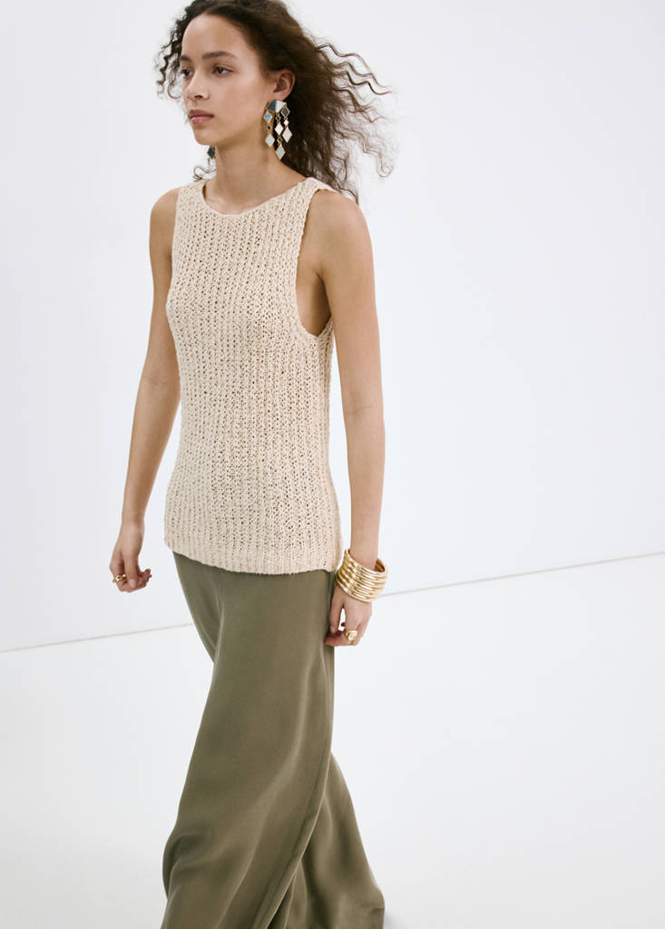 High-rise wide leg trousers — Khaki