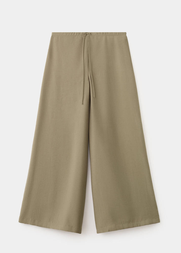 High-rise wide leg trousers — Khaki