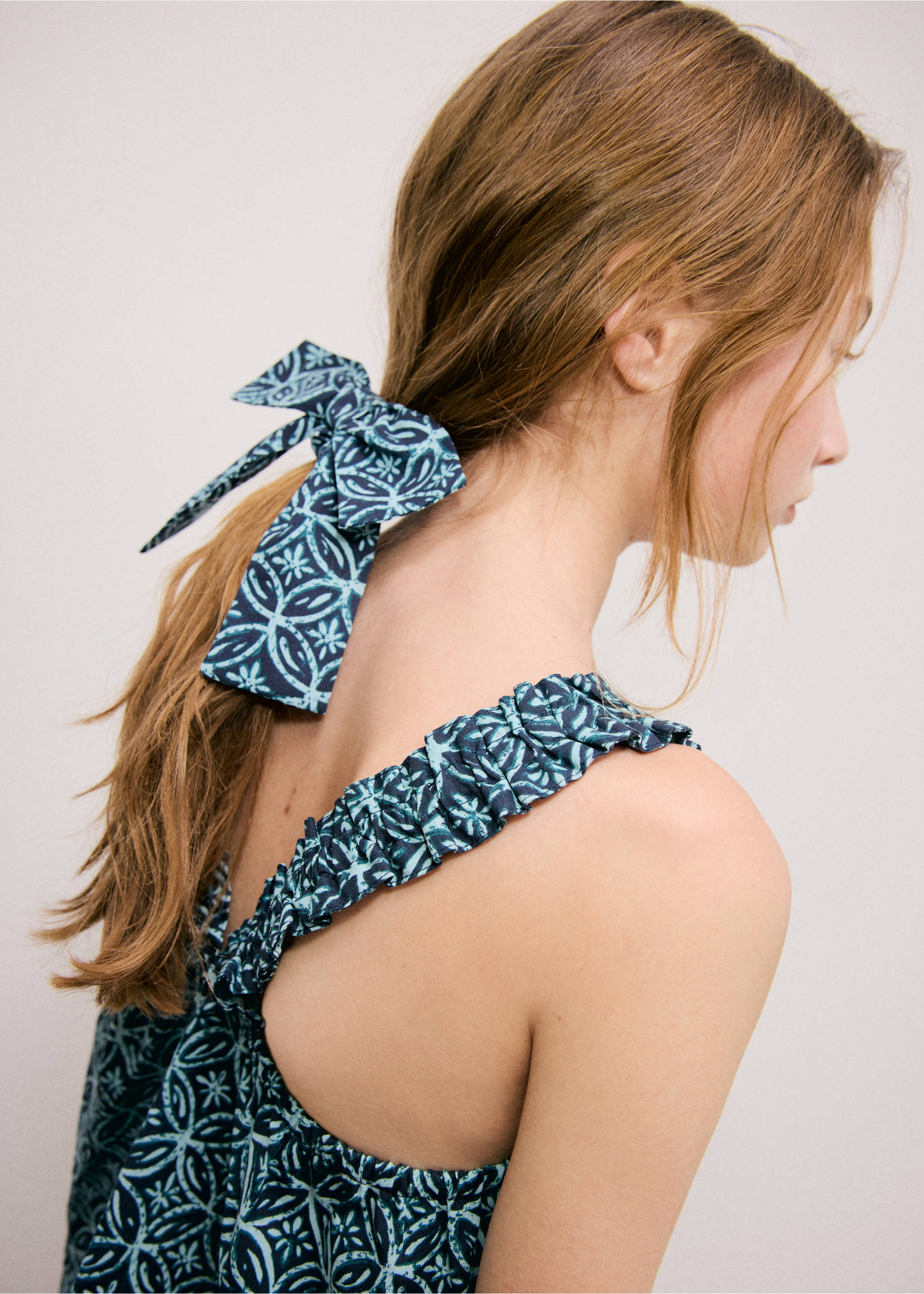 Bow hair tie - General plane, Aqua Green. Ref: 27085988-00.