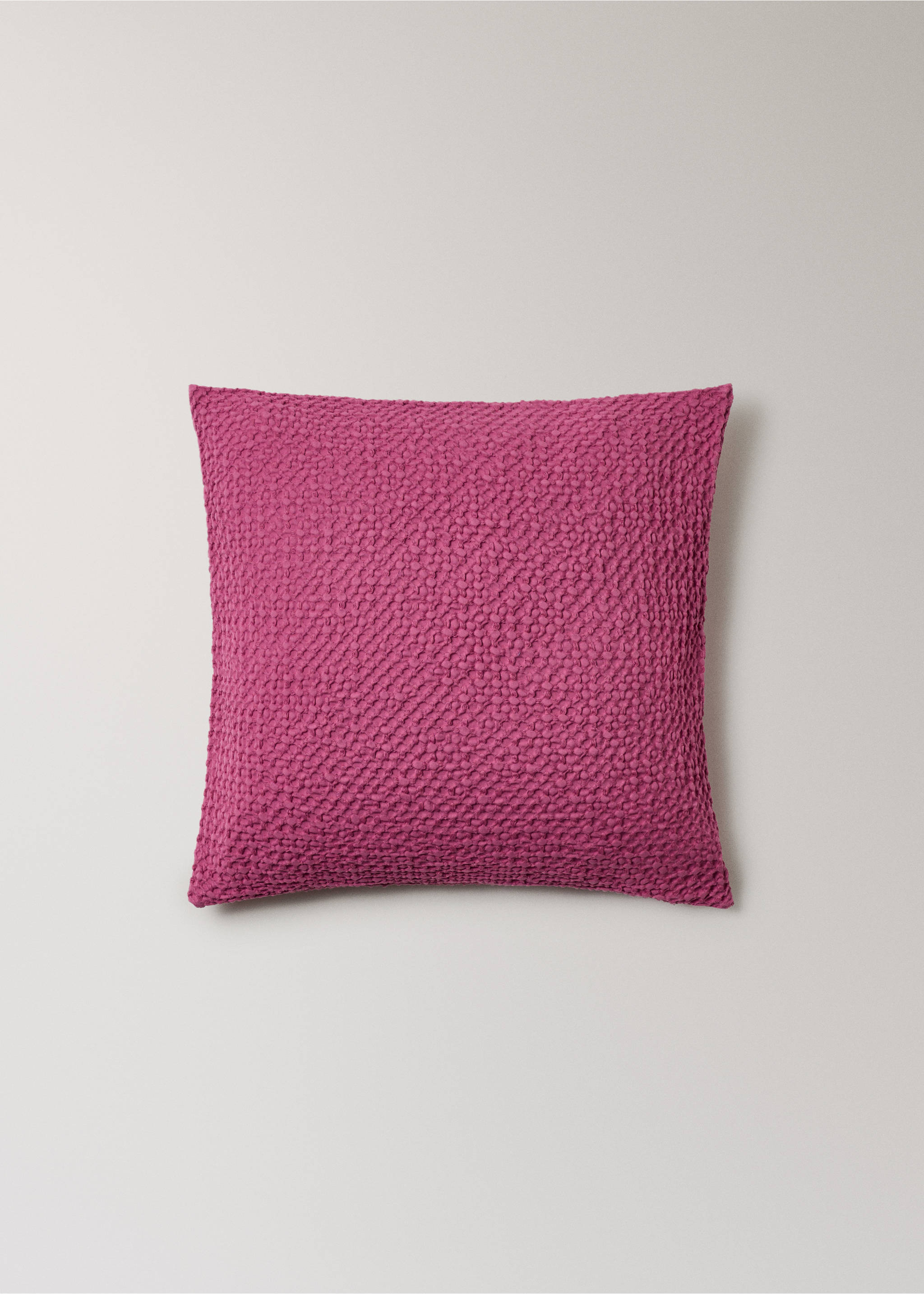 Cotton waffle garment dye bed pillow cover 50x50 cm - Article without model, Medium Pink. Ref: 27085989-00.