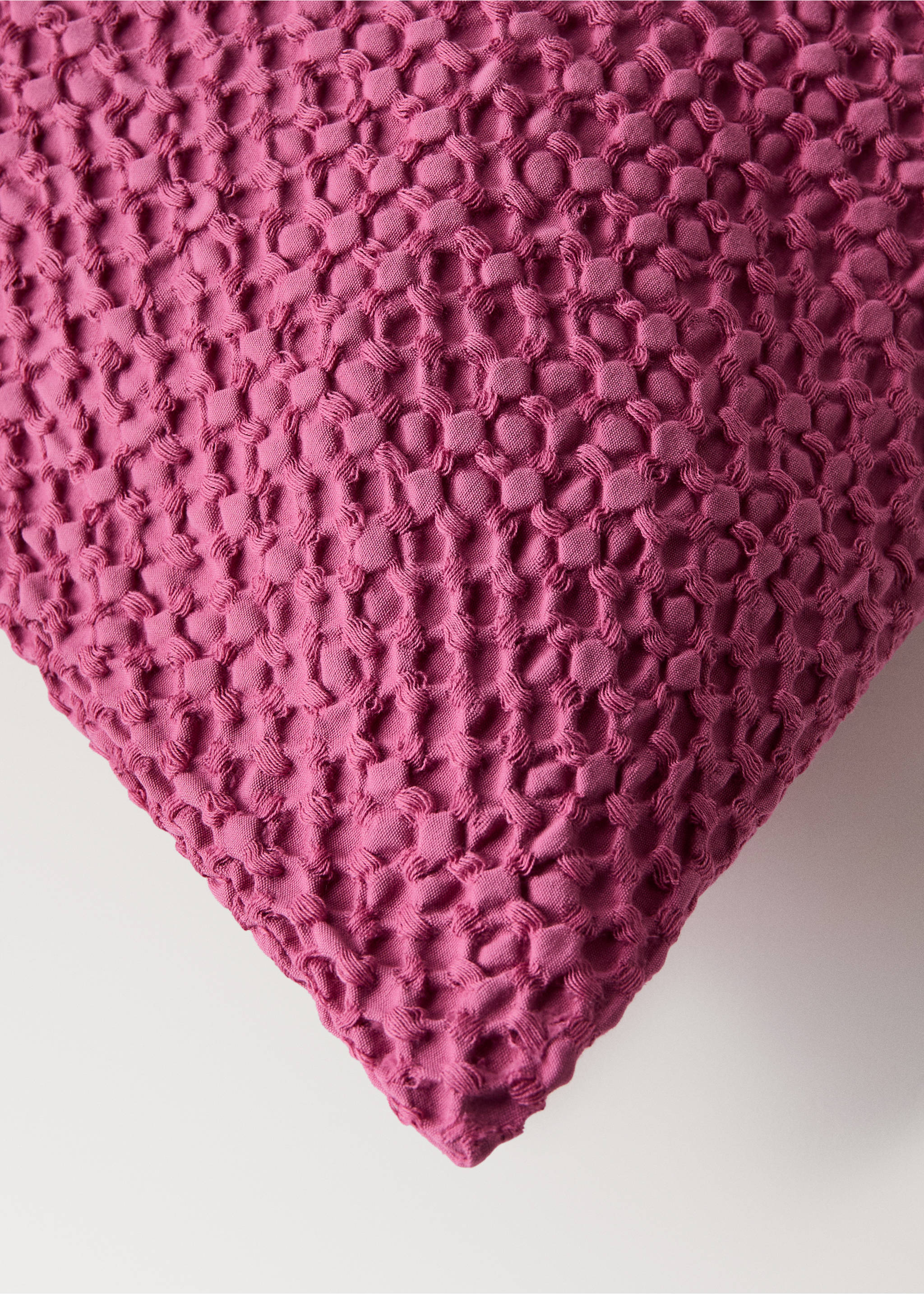 Cotton waffle garment dye bed pillow cover 50x50 cm - Details of the article 1, Medium Pink. Ref: 27085989-00.
