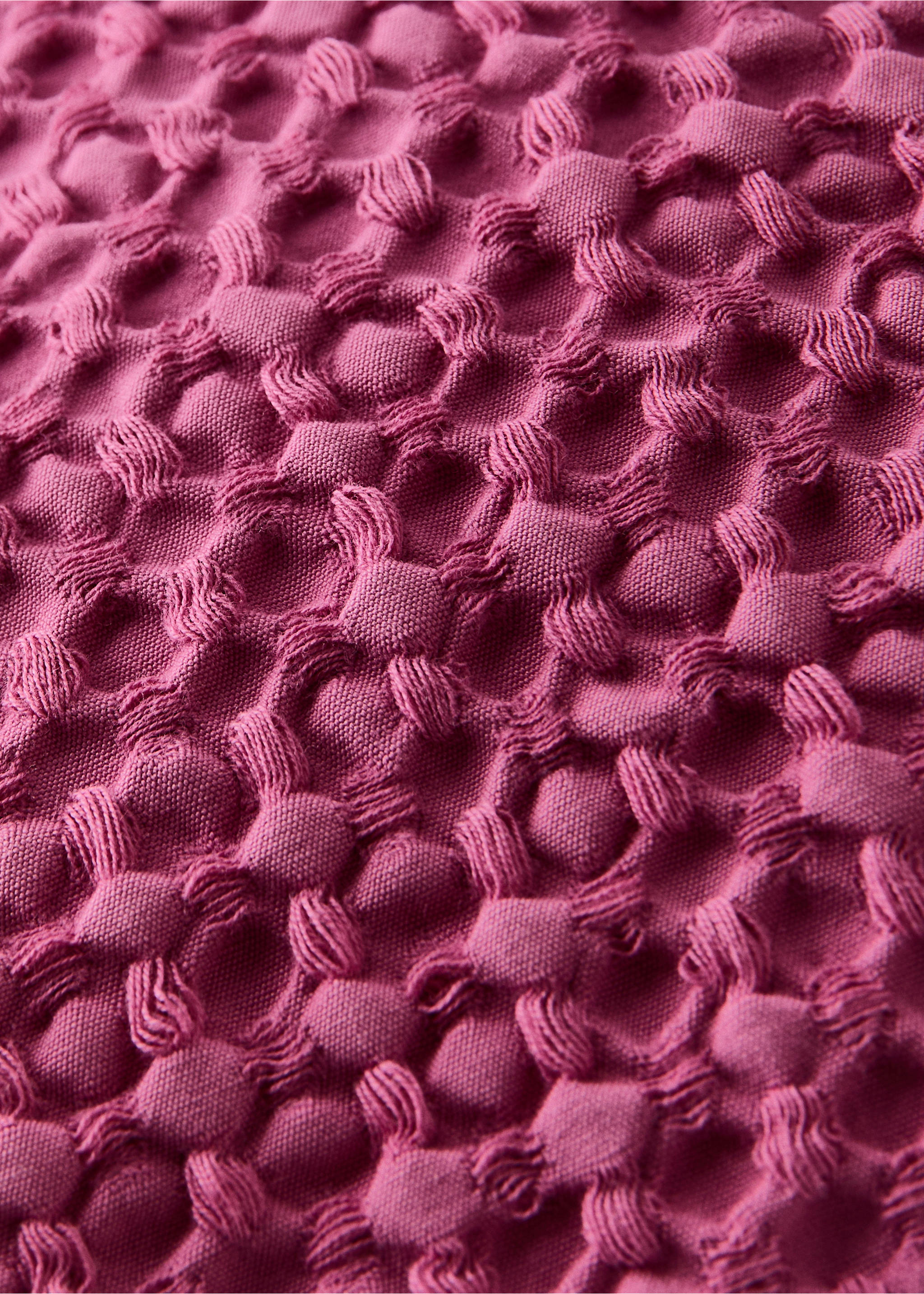 Cotton waffle garment dye bed pillow cover 50x50 cm - Details of the article 3, Medium Pink. Ref: 27085989-00.