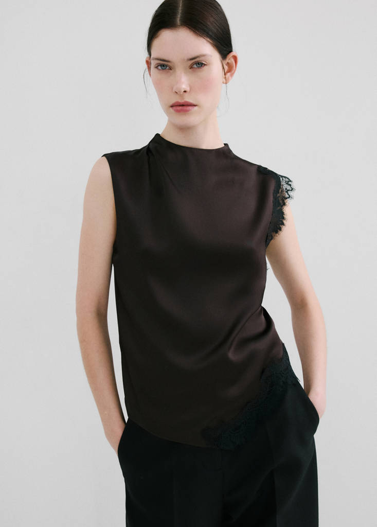 Lace trim top