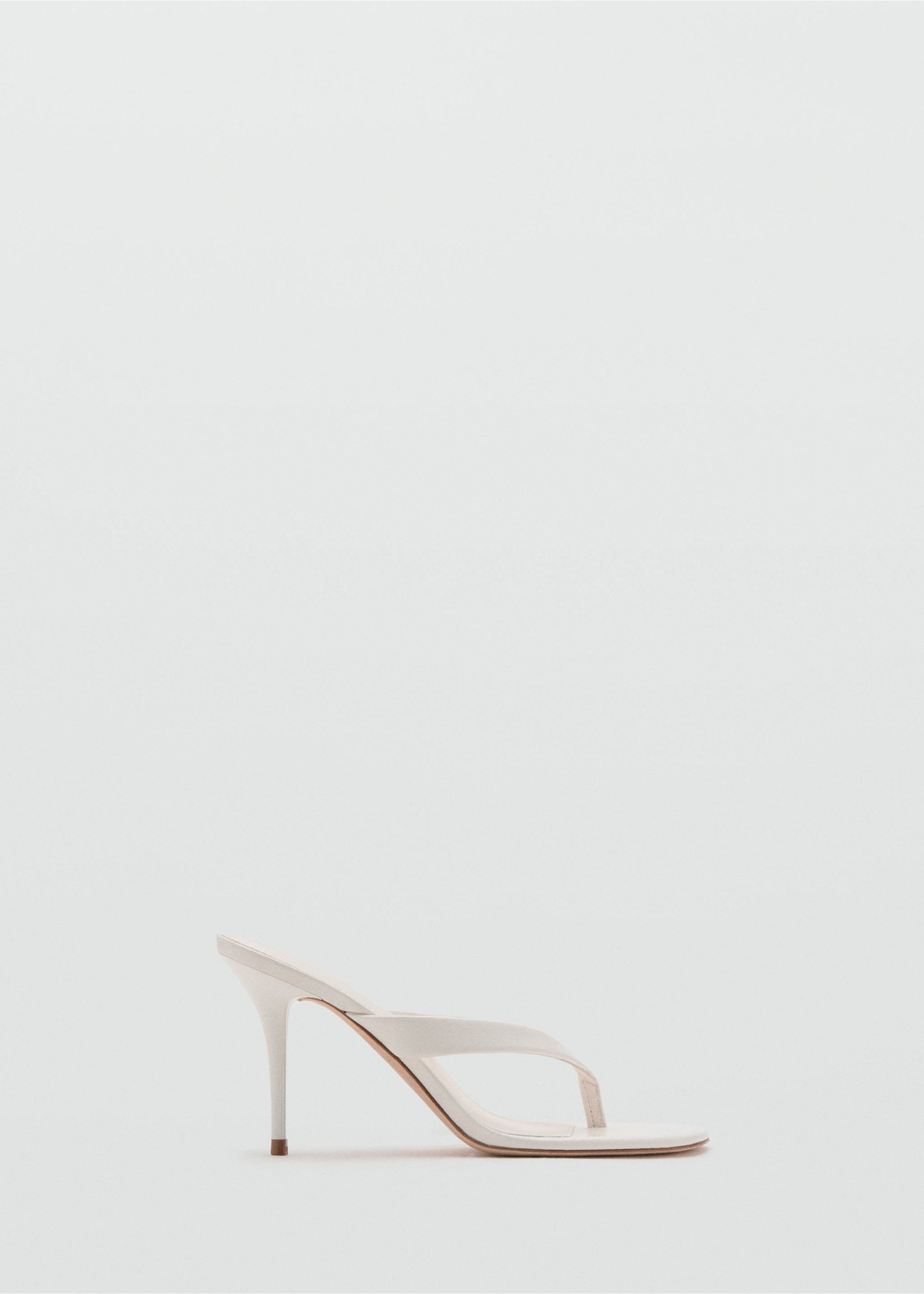 Magas sarkú, pántos bőrszandál - Termék modell nélkül, Fehér. Ref: 27085996-00.