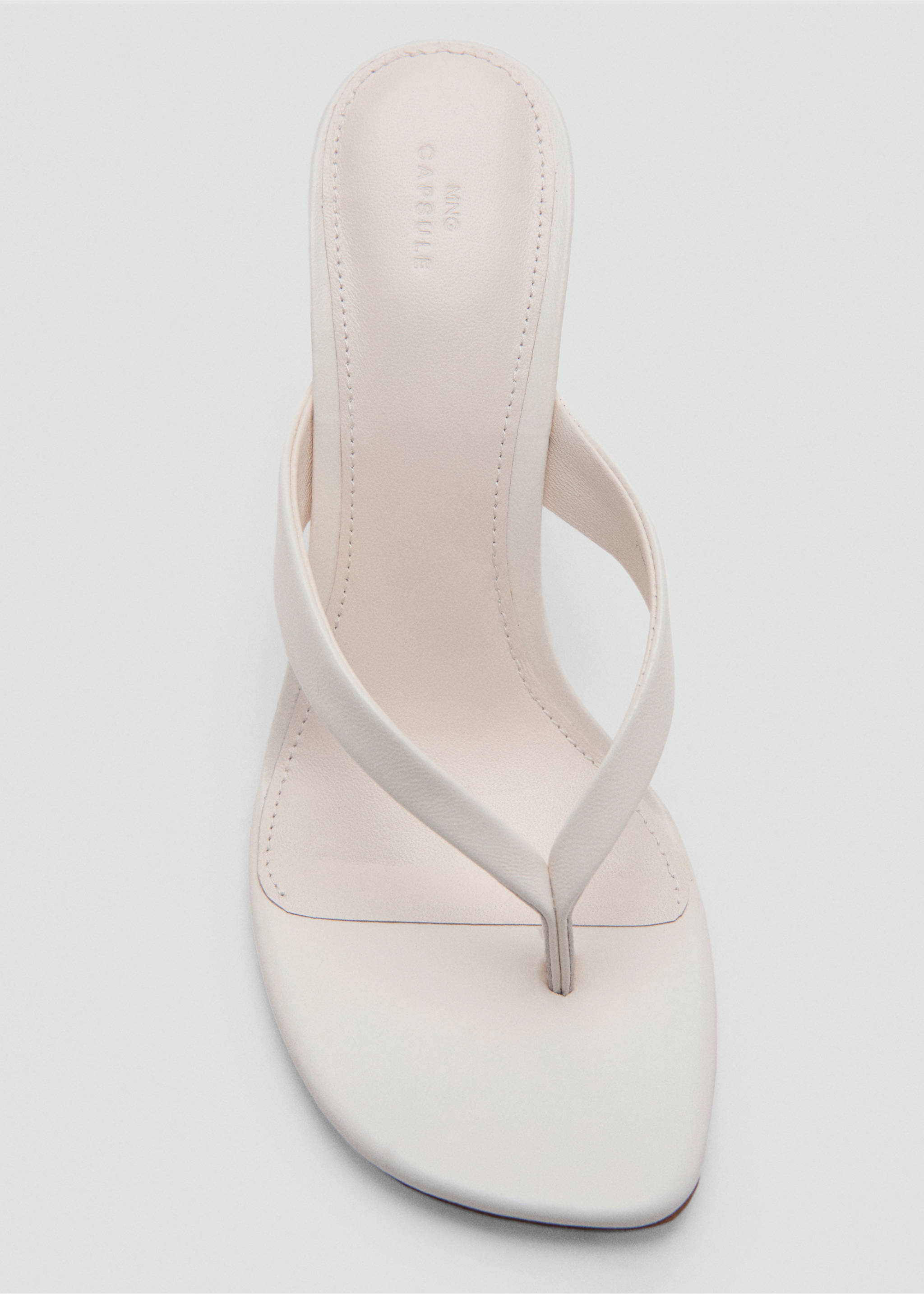 Magas sarkú, pántos bőrszandál - A termék adatai 3, Fehér. Ref: 27085996-00.