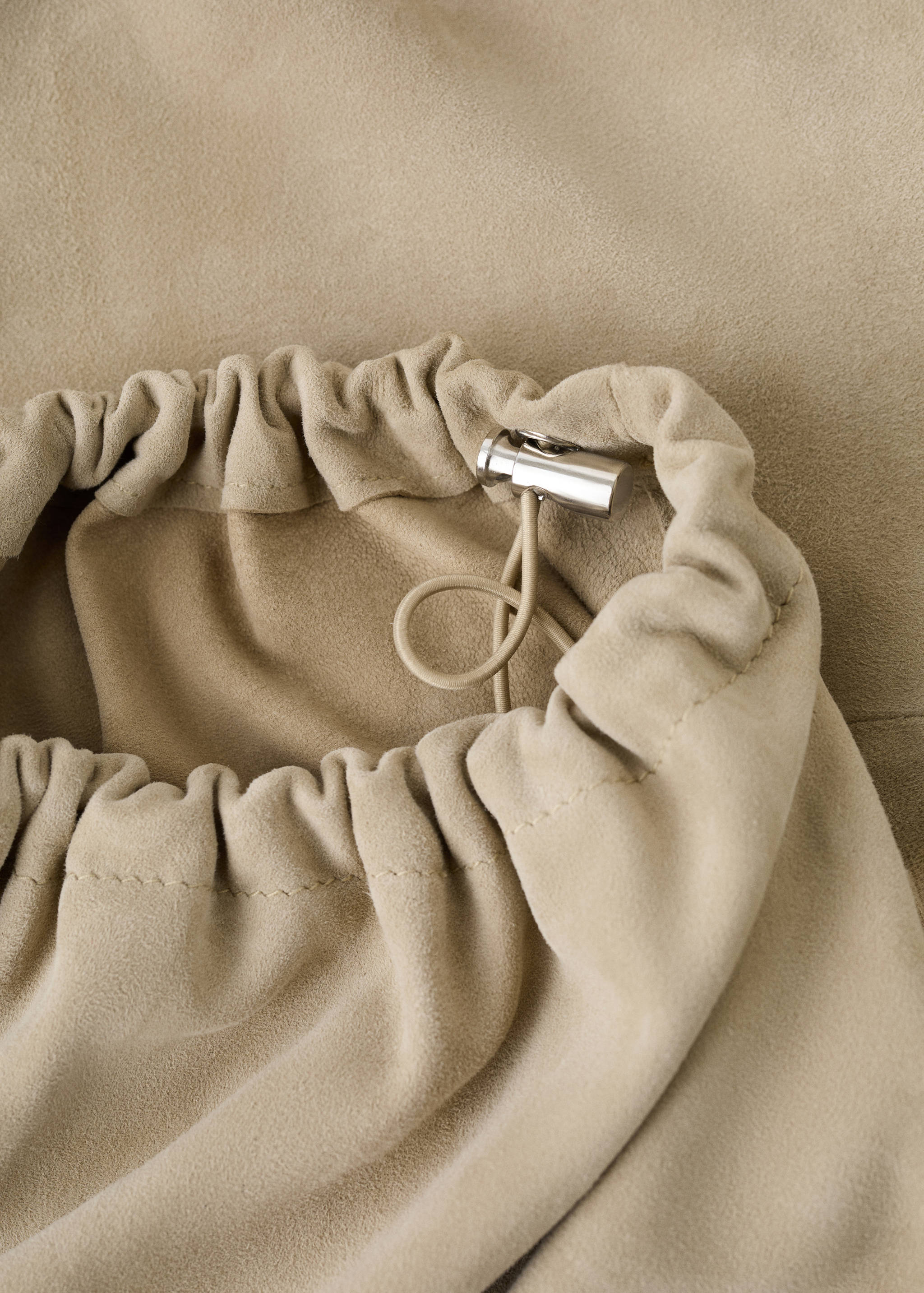 Pantalon bouffant en daim avec détails de pinces - Détail de l'article 0