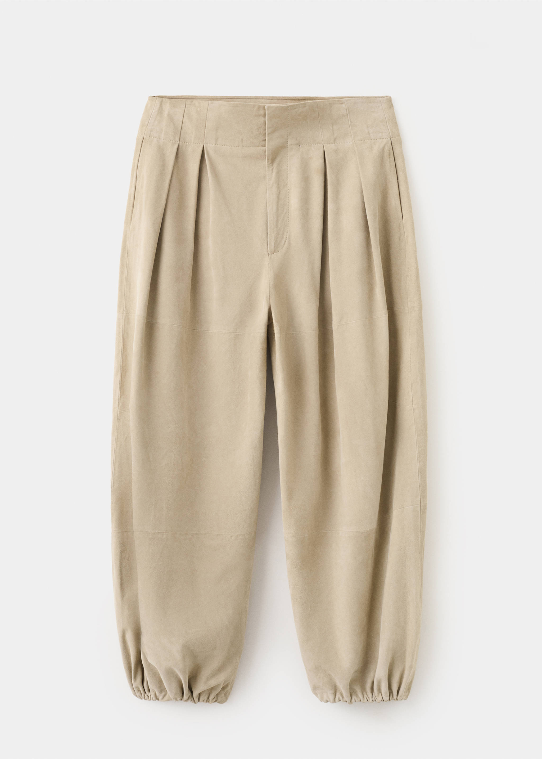 Suede harem trousers with dart detail - Article without model, Sand. Ref: 27085997-00.