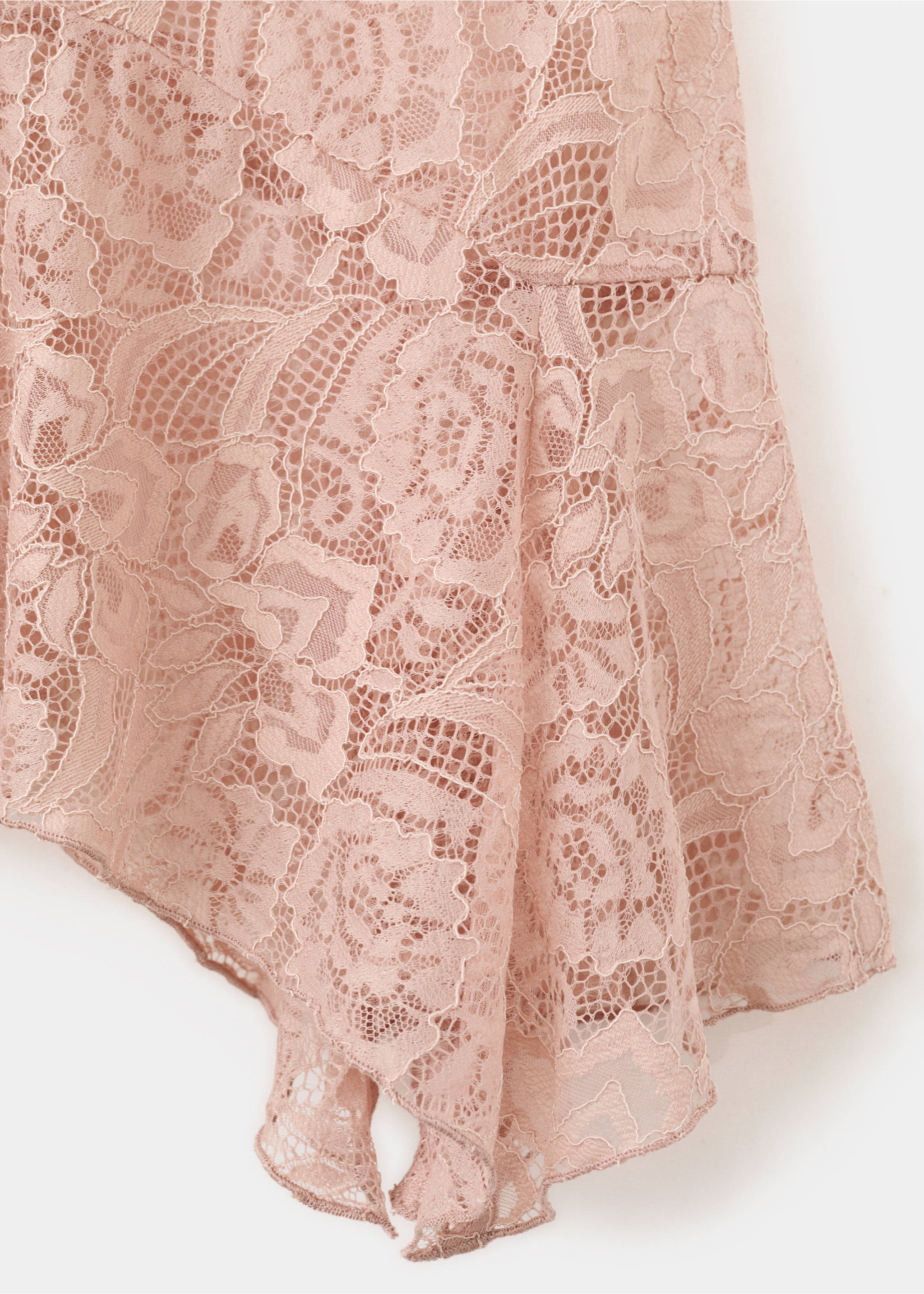 Ruffles lace top - Details of the article 0, Pastel Pink. Ref: 27085999-00.