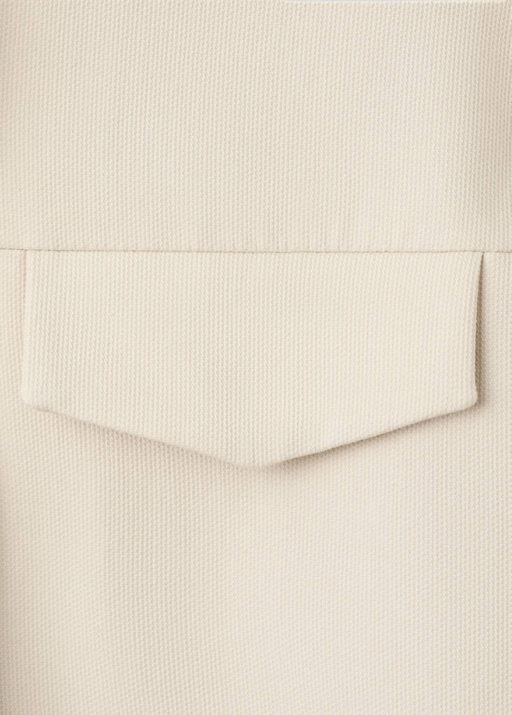 High-neck belted jacket — Beige