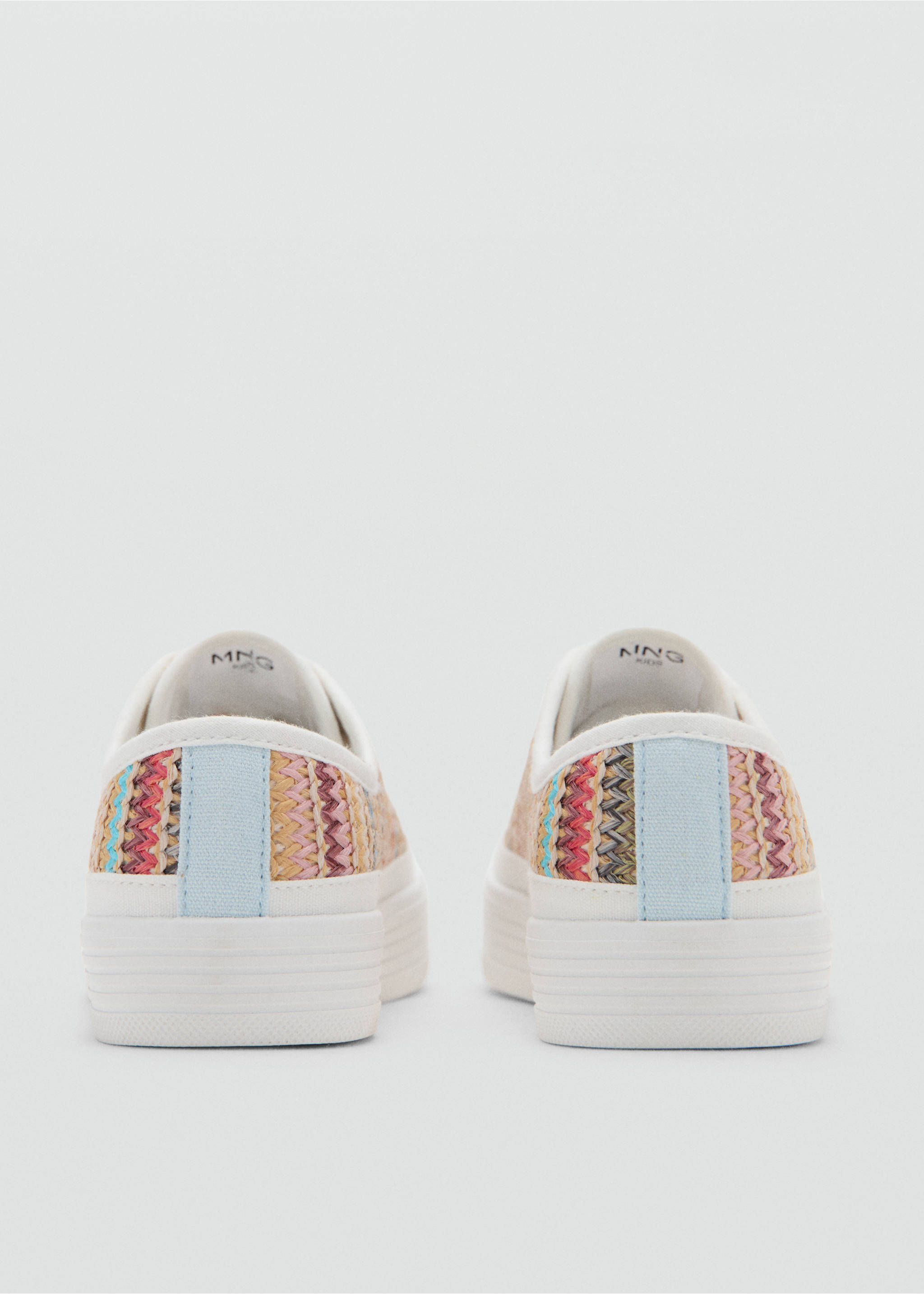 Multicoloured embroidered sports top - Details of the article 3, White. Ref: 27086336-00.