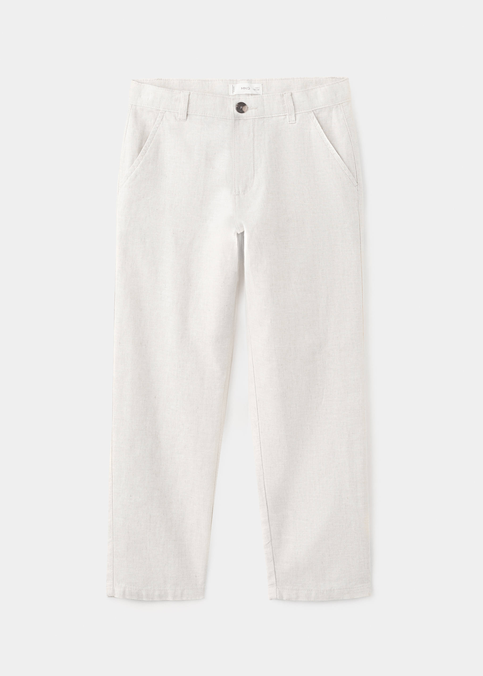 Straight linen-blend trousers - Article without model
