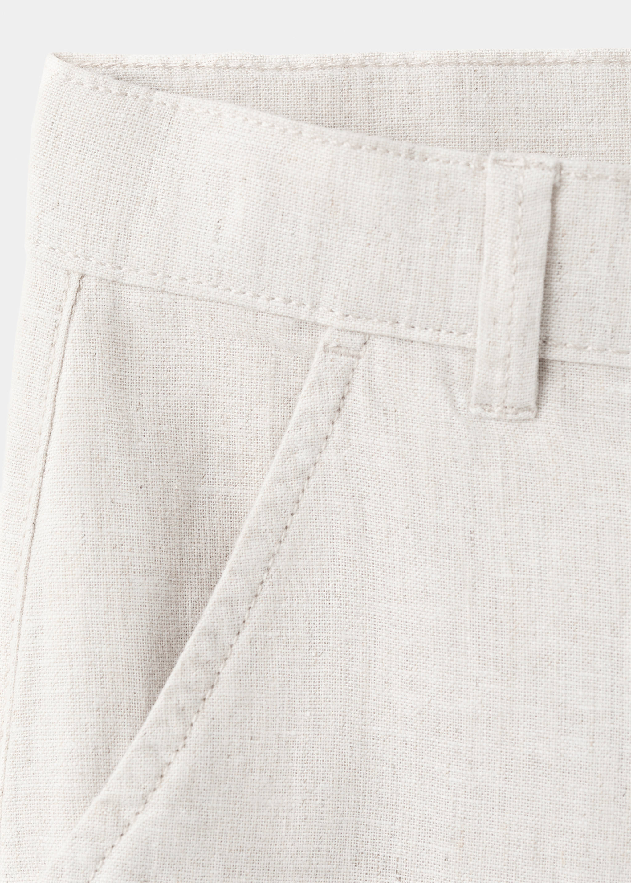 Straight linen-blend trousers - Details of the article 8