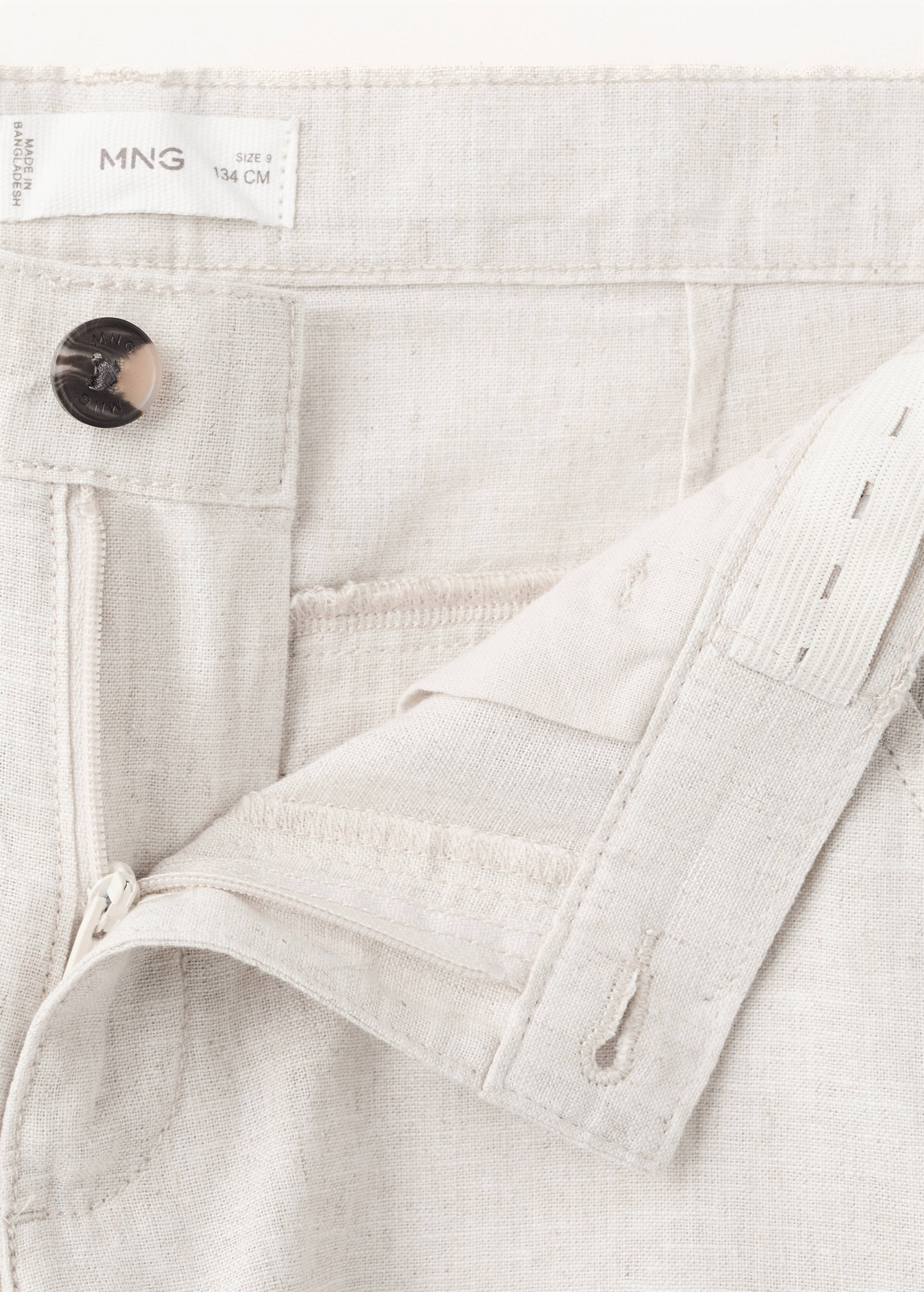 Straight linen-blend trousers - Details of the article 0