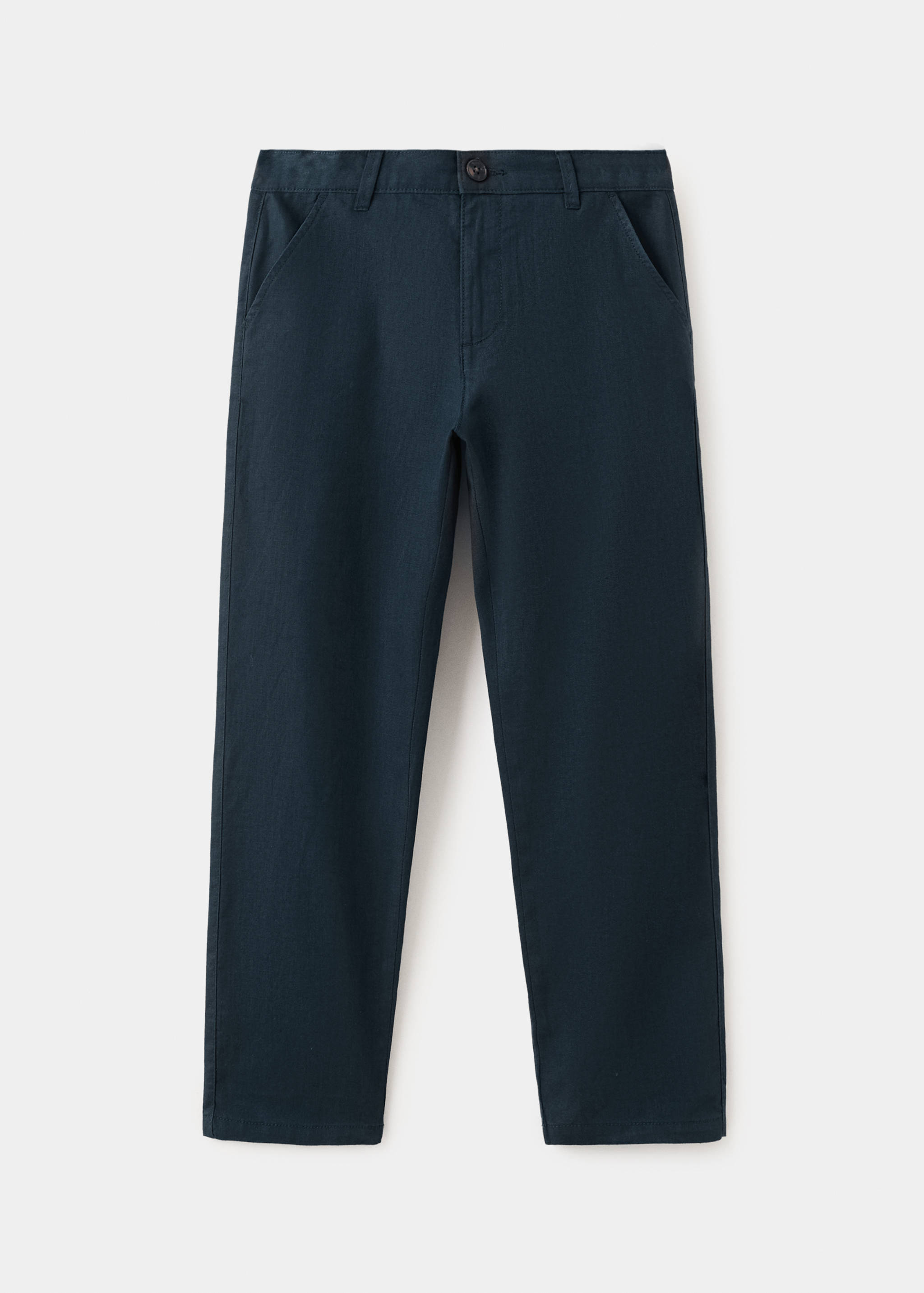 Straight linen-blend trousers - Article without model