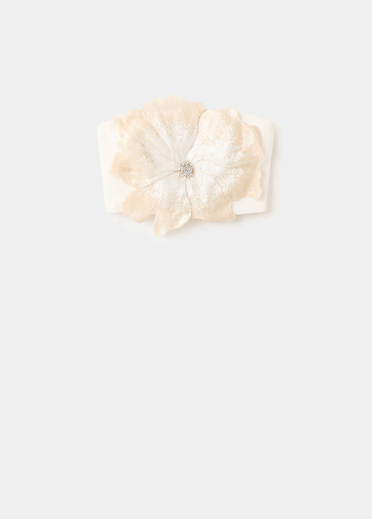 Maxi flower bandeau top — Off White