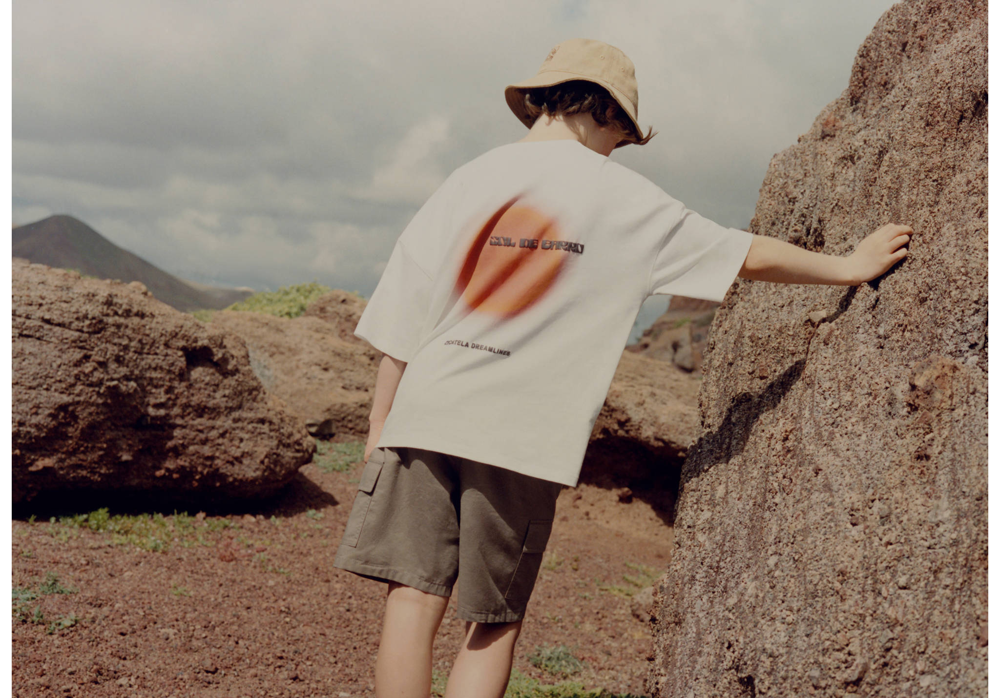 Katoenen cargobermuda - Panoramische tekening