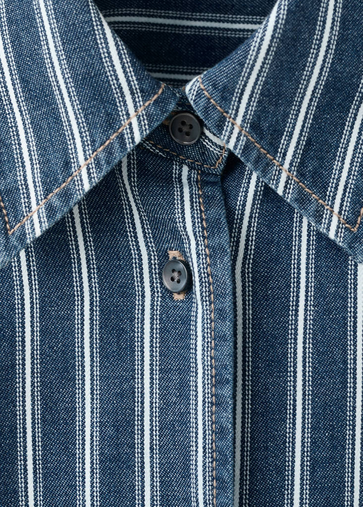Striped denim shirt — Blue