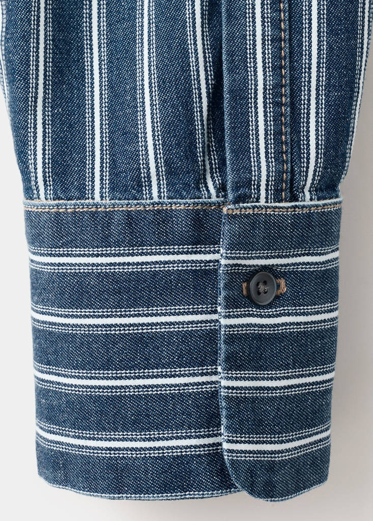 Striped denim shirt — Blue