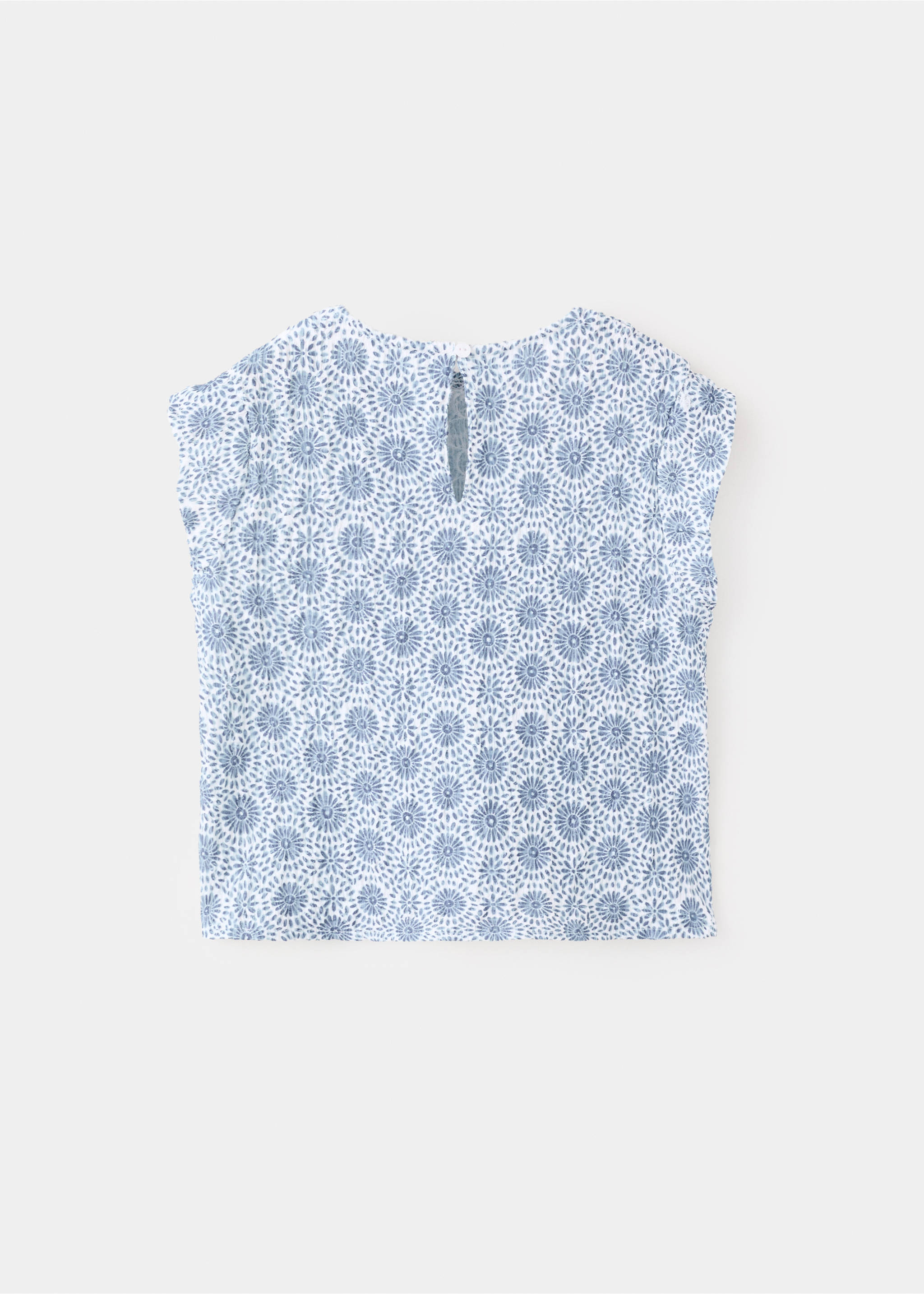 Camiseta estampada fluida - Reverso del artículo, Azul. Ref: 27086344-00.