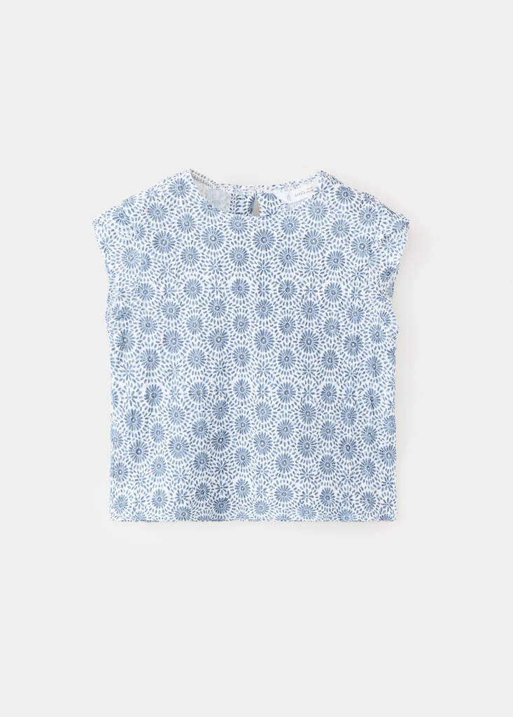 Fluid printed T-shirt — Blue