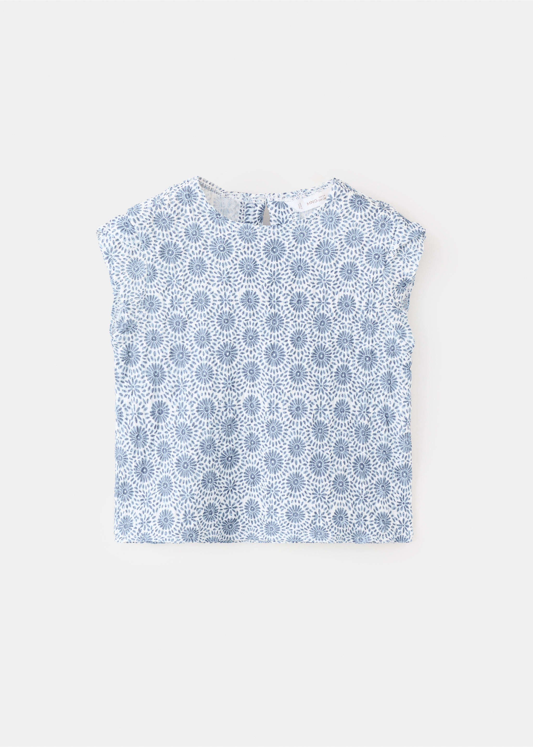 Fluid printed T-shirt - Article without model, Blue. Ref: 27086344-00.