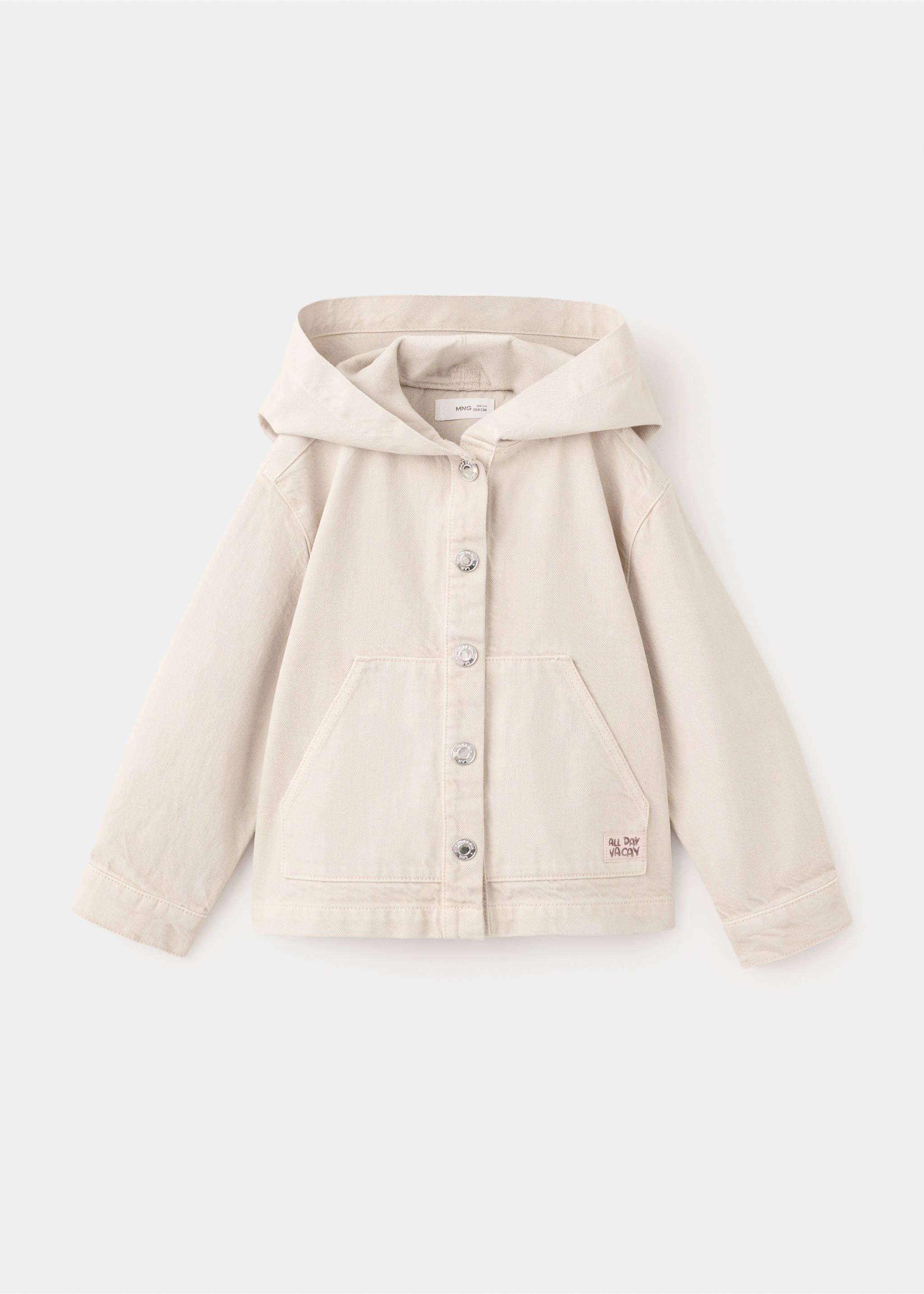 Denim jacket with hood - Article without model, Sand. Ref: 27086345-00.