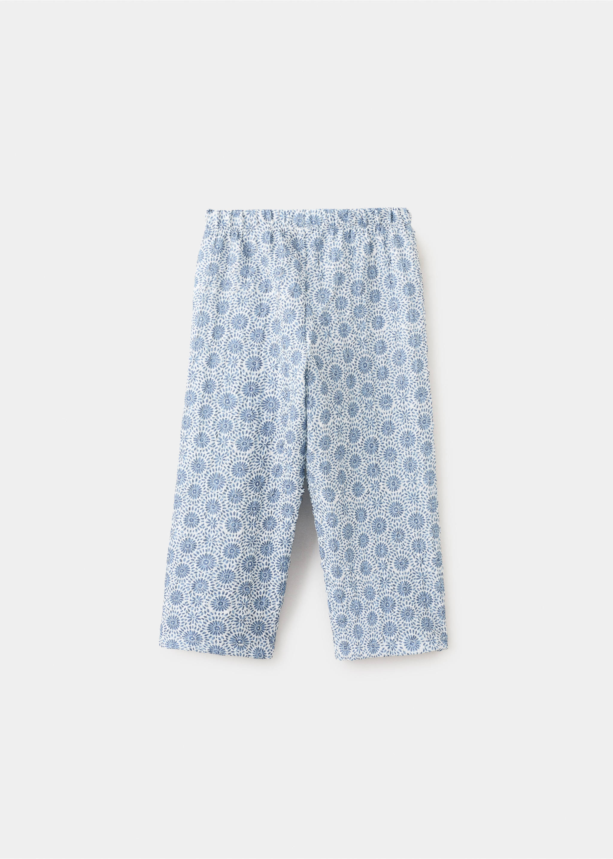 Pantalón recto estampado - Reverso del artículo, Azul. Ref: 27086349-00.