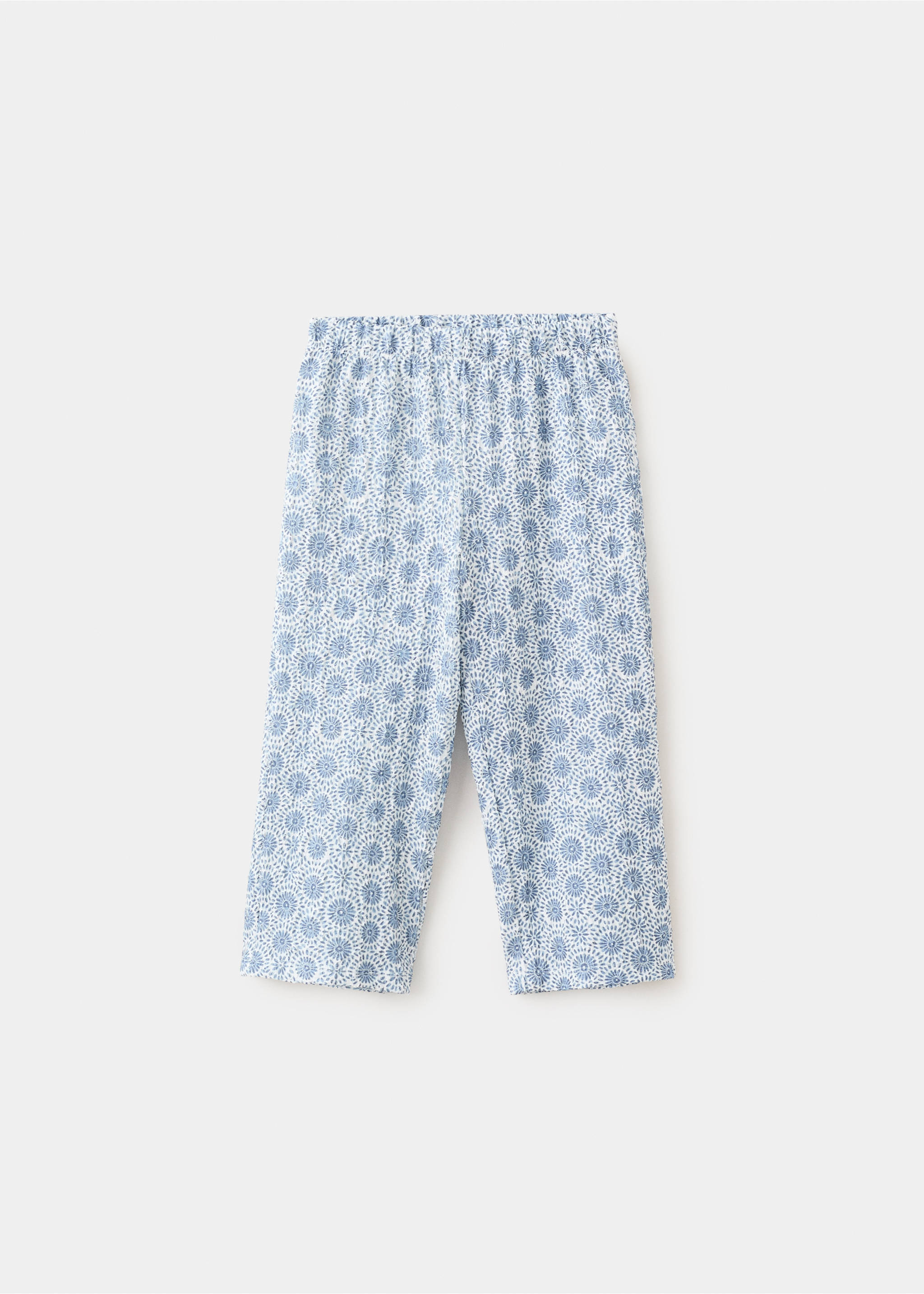 Printed straight trousers - Article without model, Blue. Ref: 27086349-00.