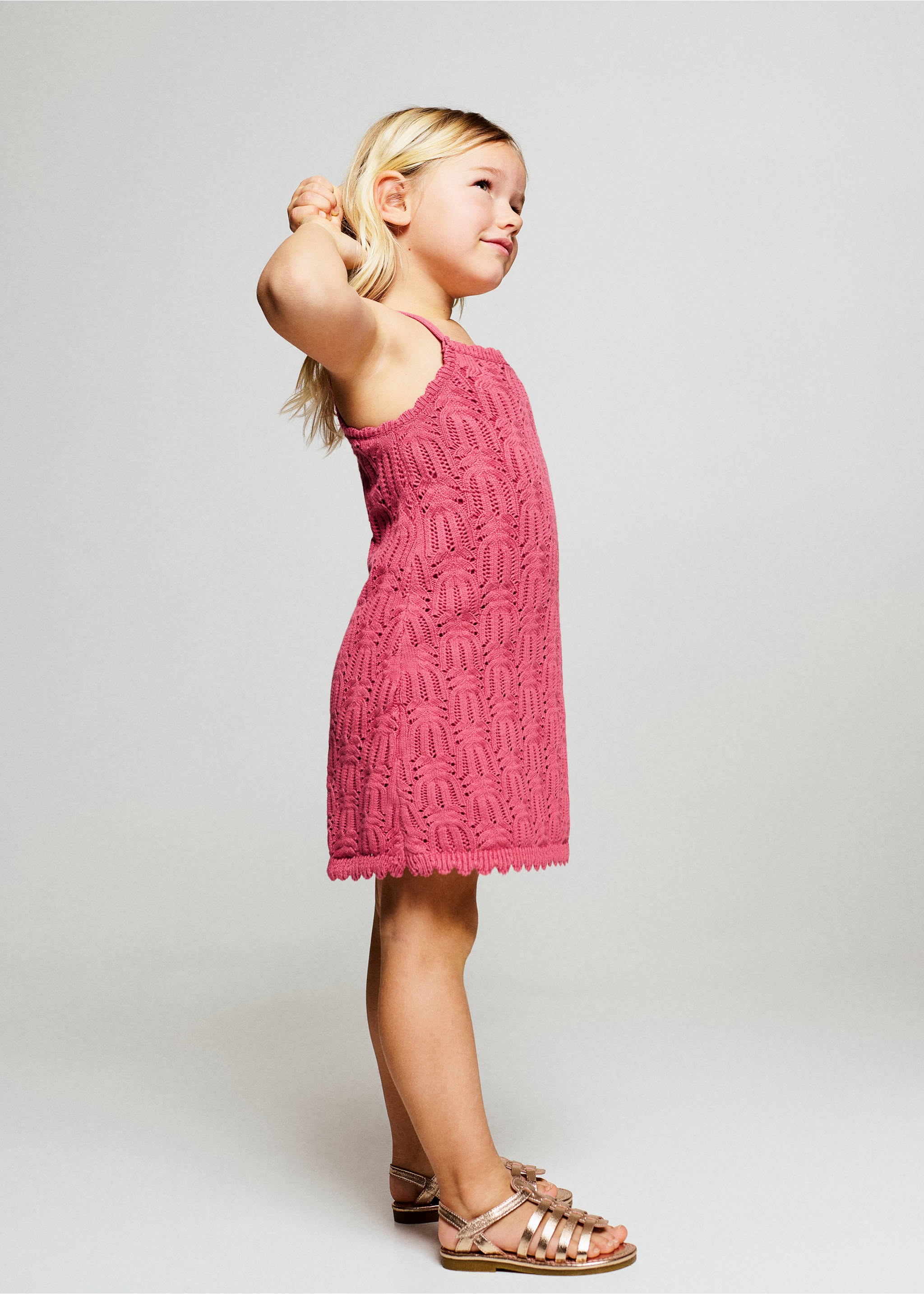 Crochet knitted dress - General plane, Strawberry. Ref: 27086351-00.