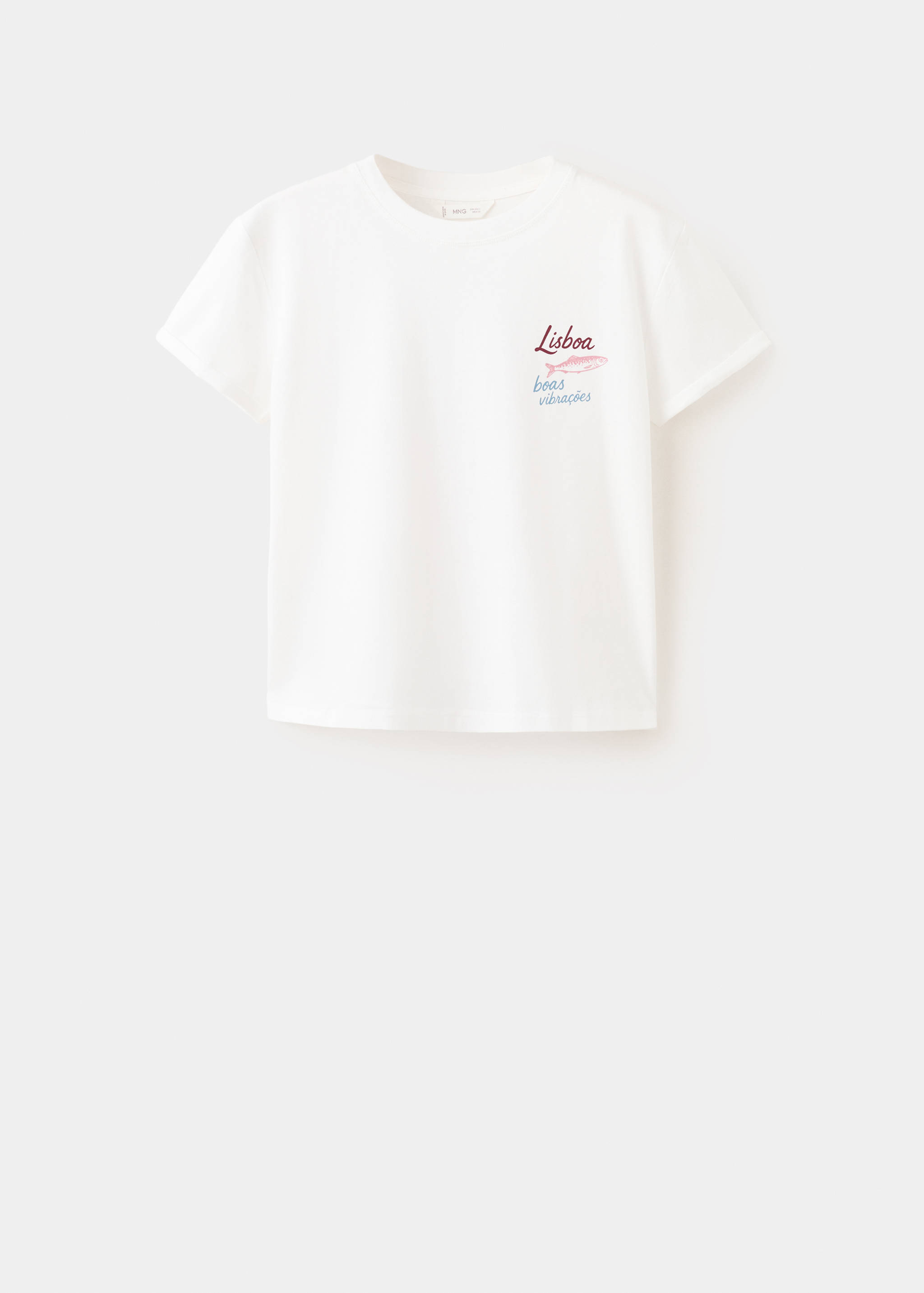 Хлопковая футболка с принтом - Изделие без модели