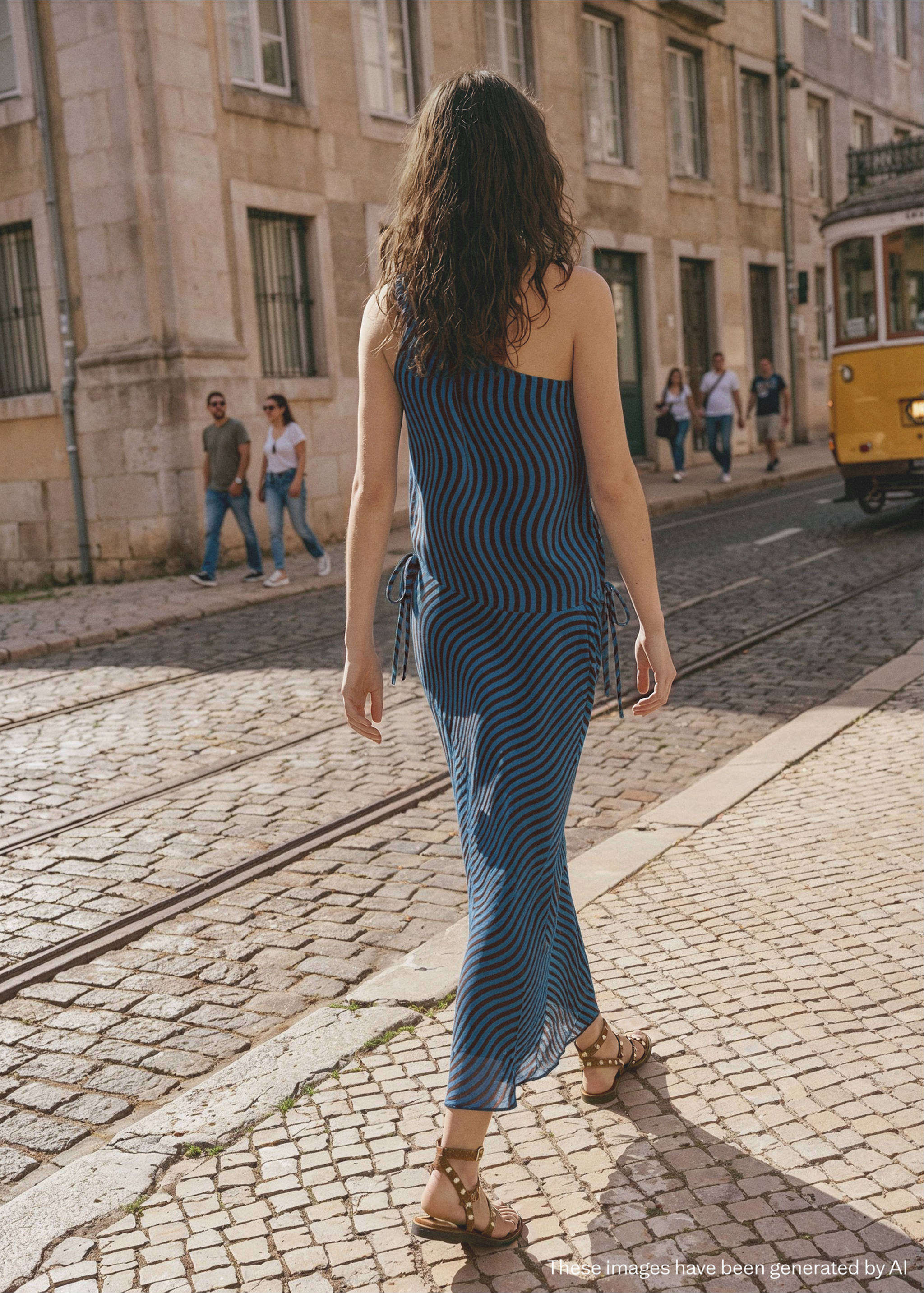 Юбка миди с принтом в виде волн - Деталь изделия 6, СИНИЙ ЭЛЕКТРИК. Ref: 27086355-00.