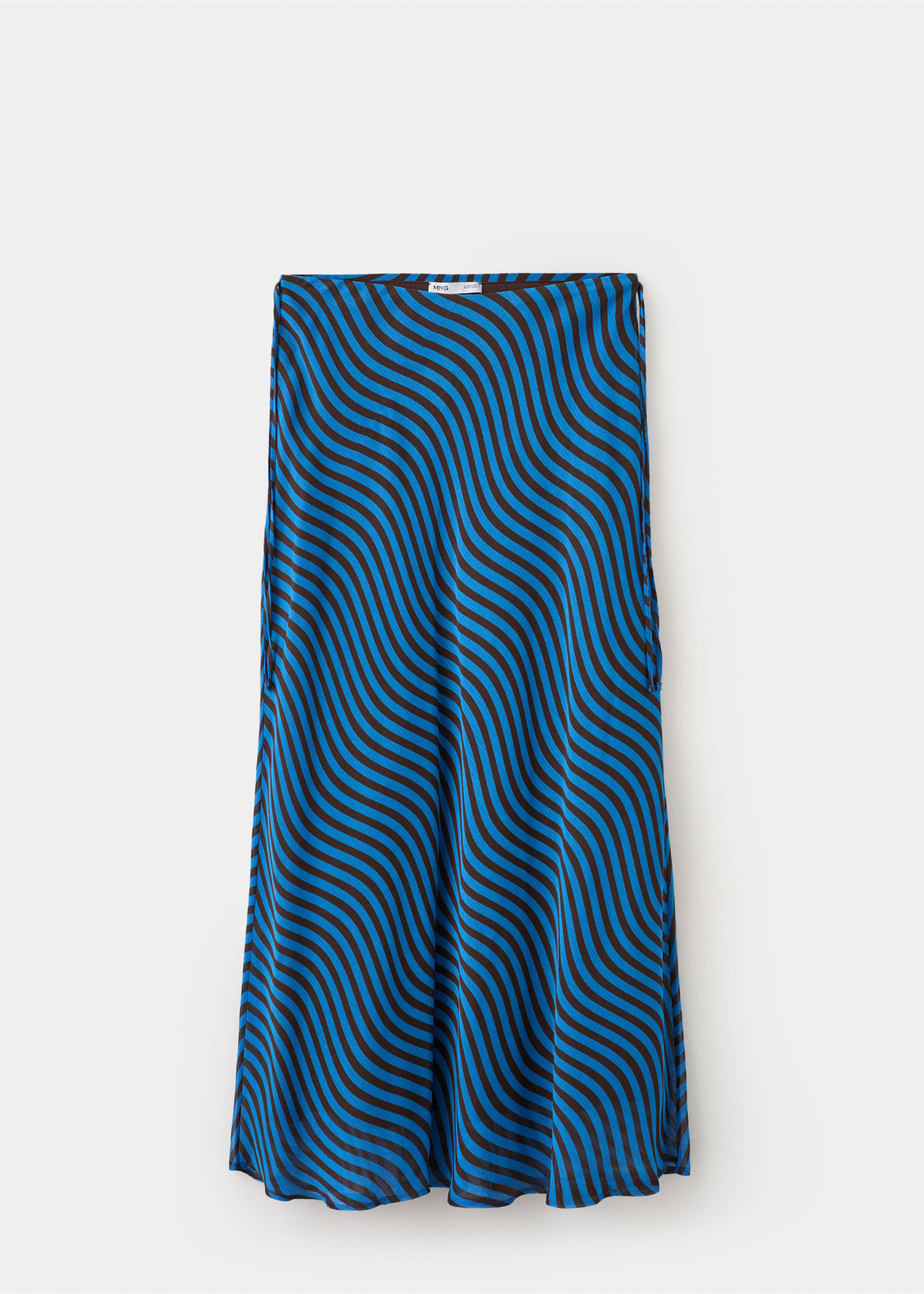Юбка миди с принтом в виде волн - Изделие без модели, СИНИЙ ЭЛЕКТРИК. Ref: 27086355-00.
