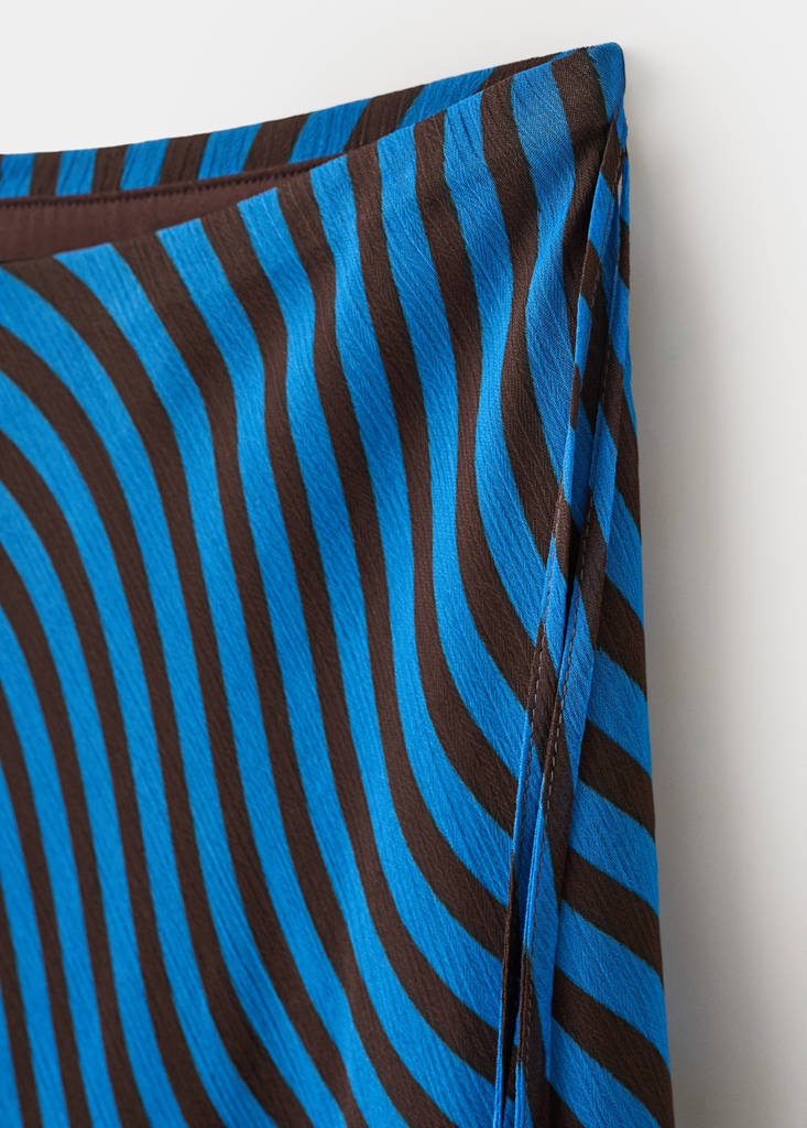 Midi skirt with wave pattern — Vibrant blue