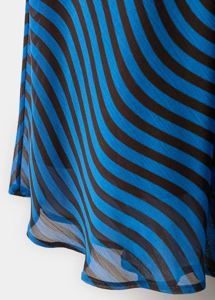 Midi skirt with wave pattern — Vibrant blue