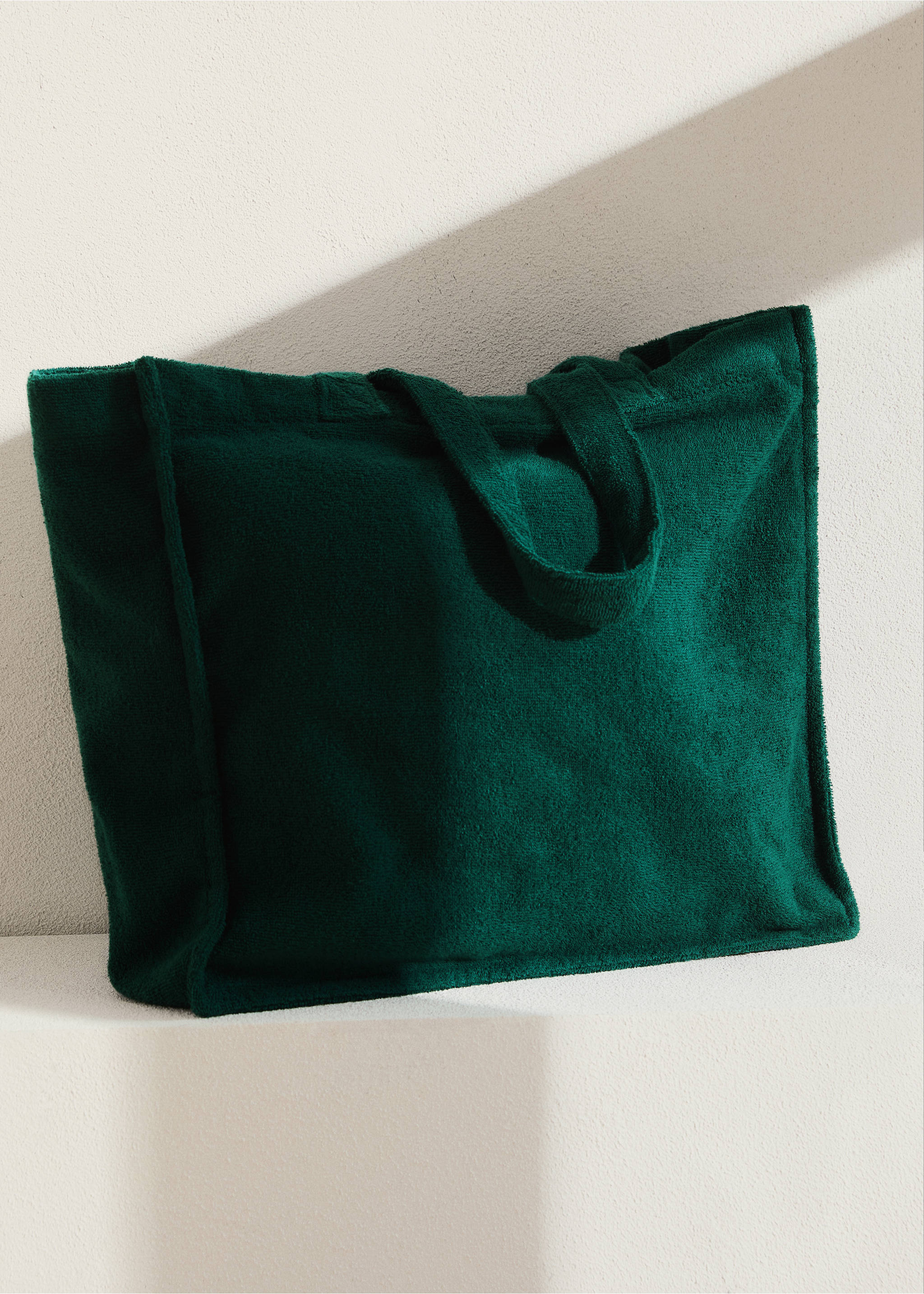 Terry cotton tote bag - General plane, Forest Green. Ref: 27086357-00.