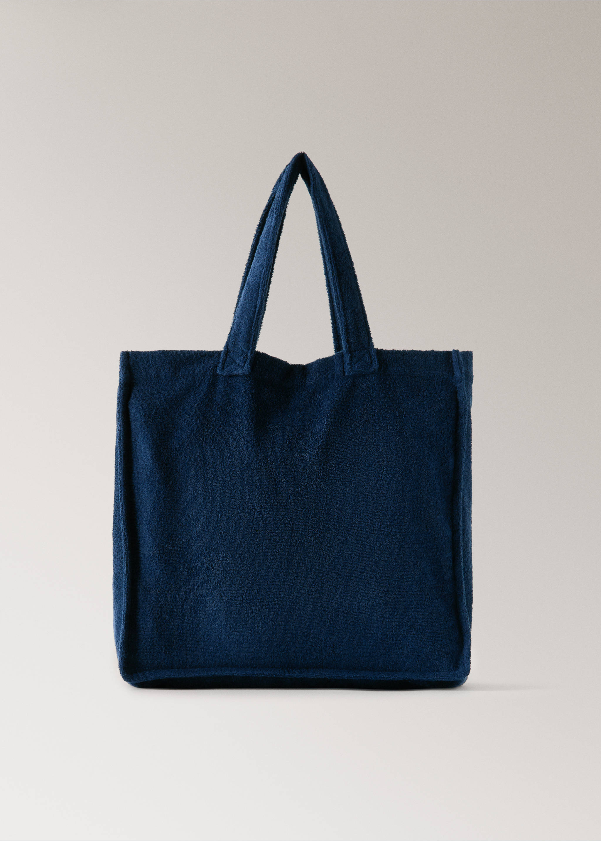 Terry cotton tote bag - Article without model, Navy. Ref: 27086357-00.