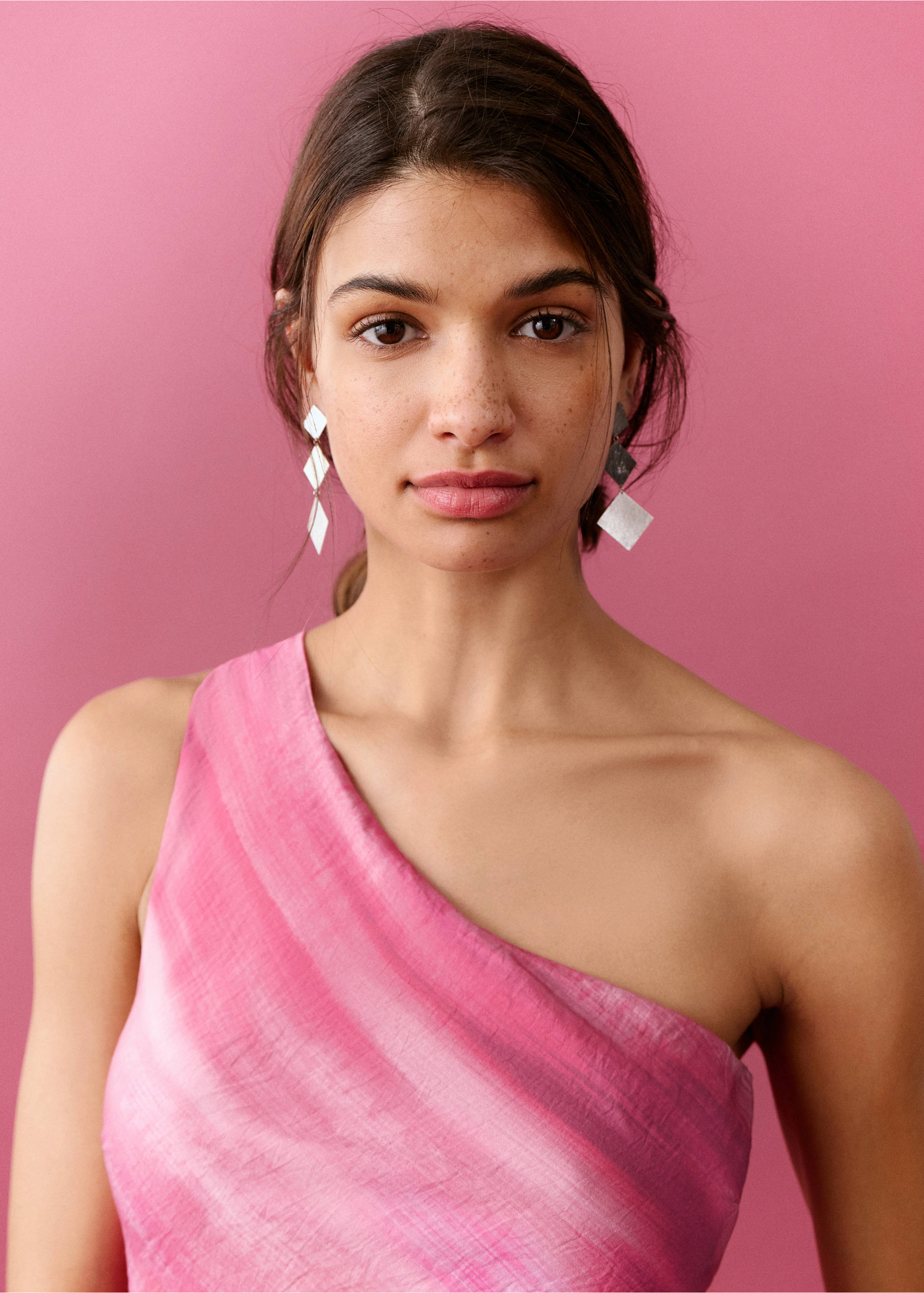 Vestido tie-dye asimétrico - Detalle del artículo 1, Fucsia. Ref: 27086358-00.