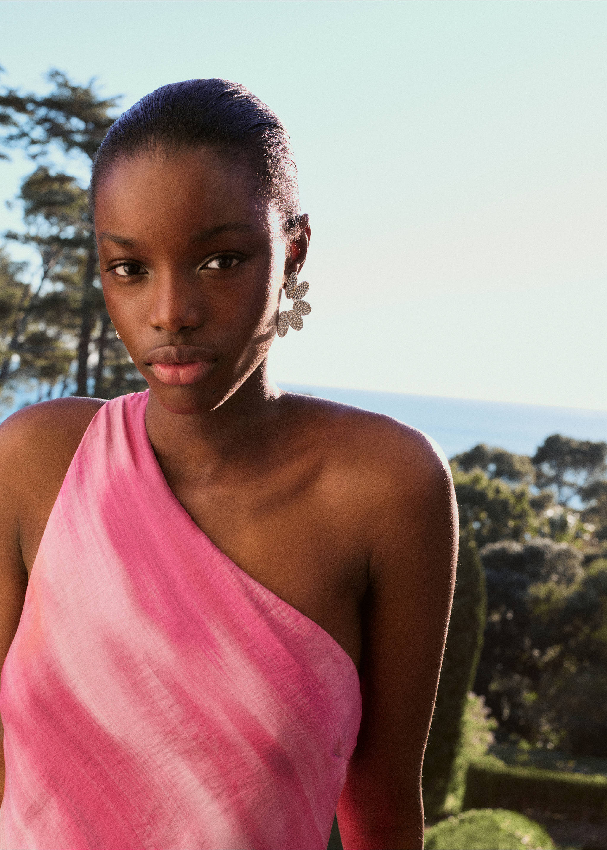 فستان صباغة قماش مربوط غير متماثل - تفاصيل المنتج 6, أرجواني. Ref: 27086358-00.