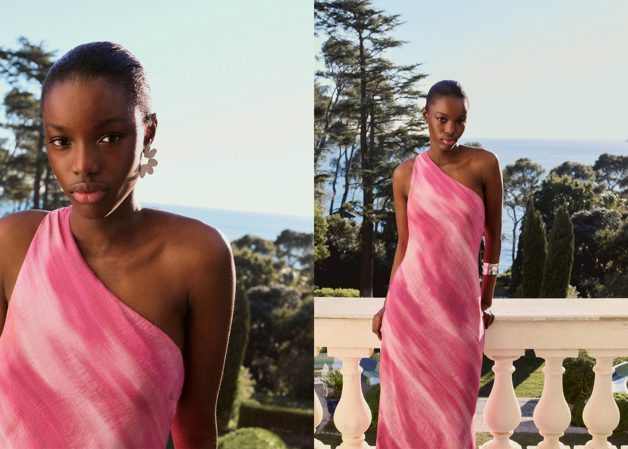 Asymmetric tie-dye dress - Panoramic plane