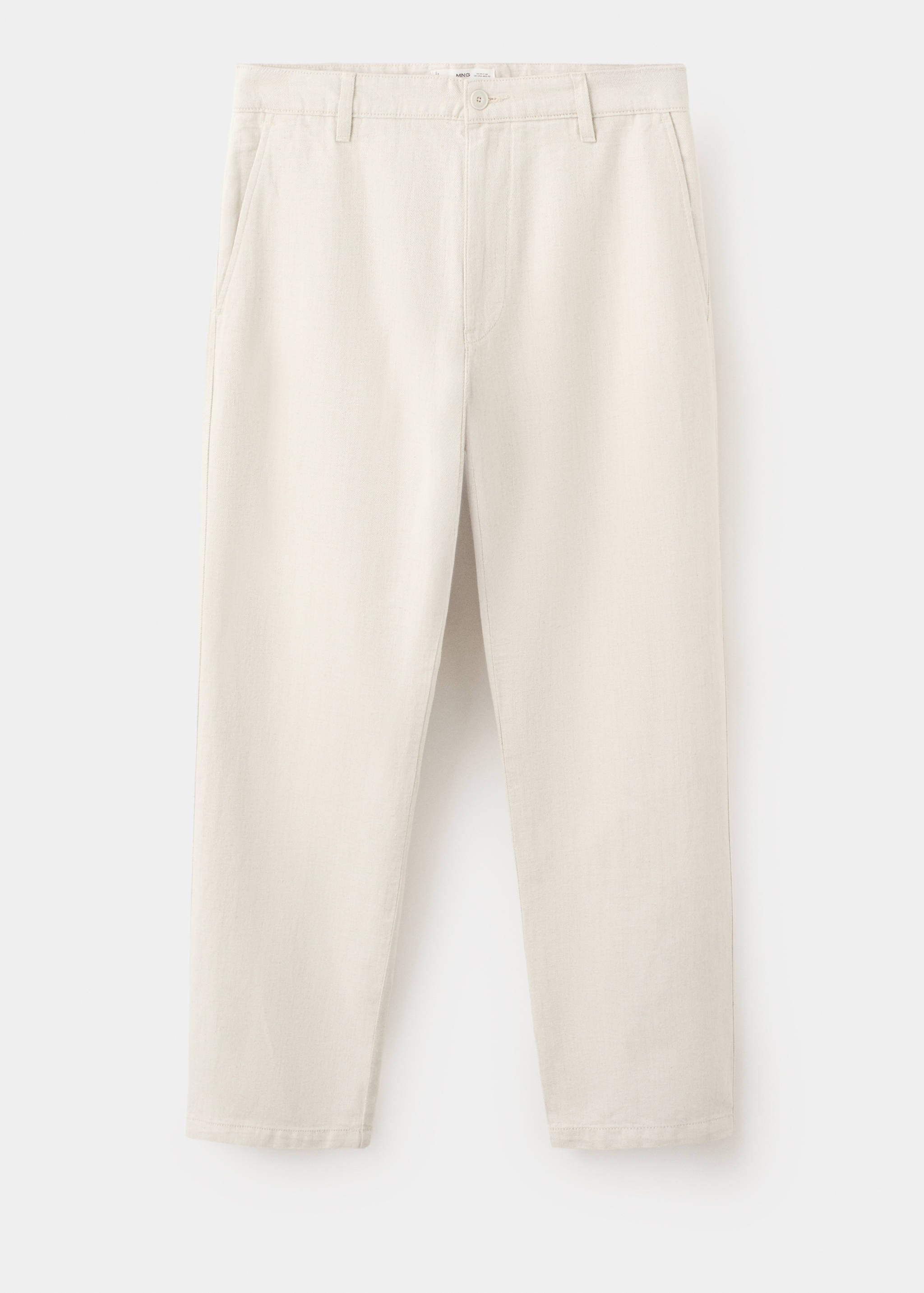 Regular fit cotton-linen blend trousers - Article without model