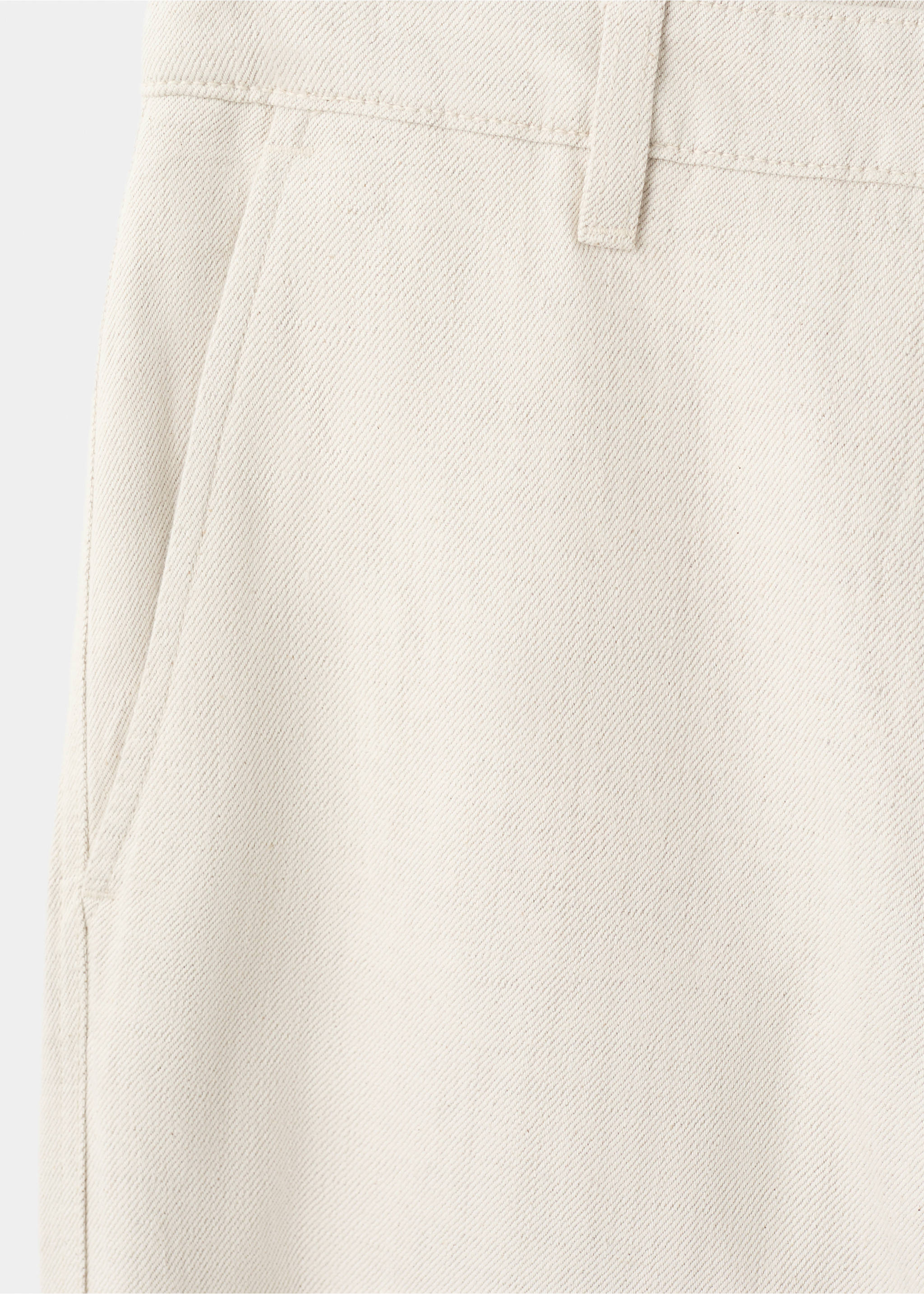 Regular fit cotton-linen blend trousers - Details of the article 0, Ecru. Ref: 27086710-00.